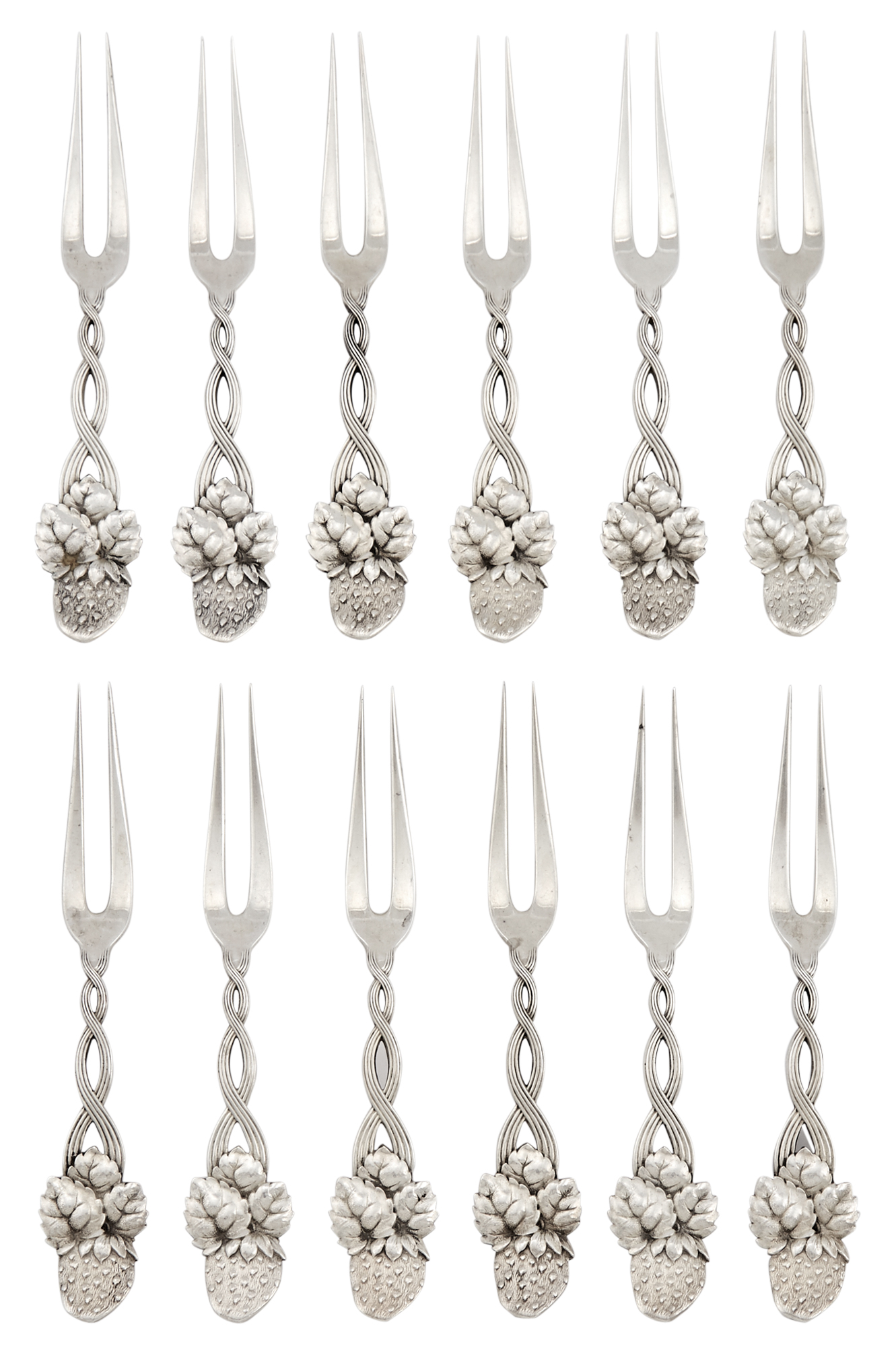 Lot image - Set of Twelve Tiffany & Co. Sterling Silver Strawberry