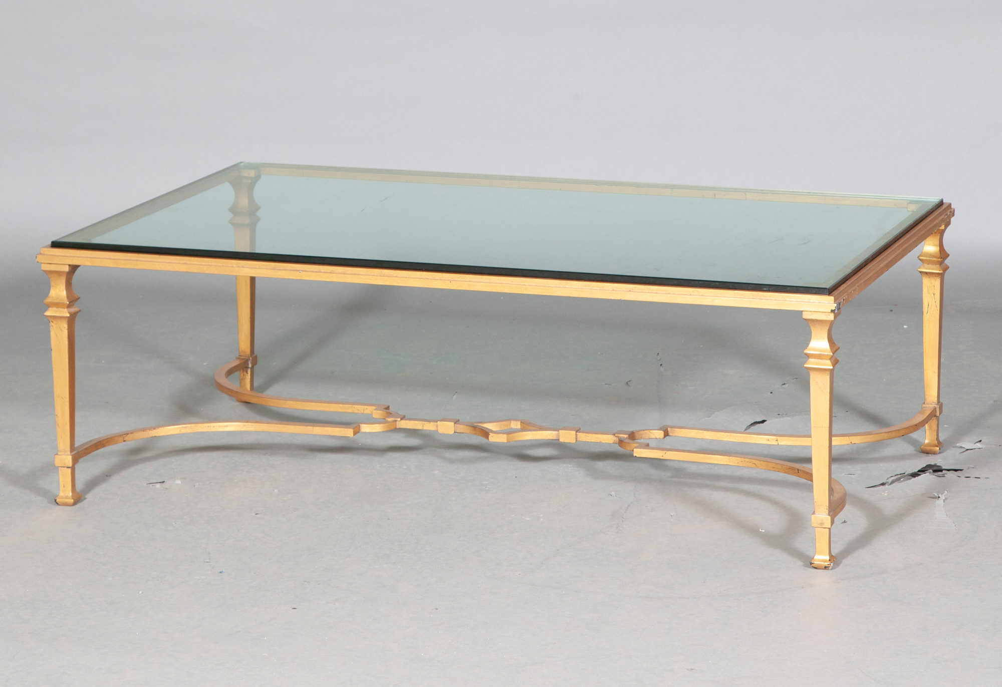 Lot image - Maison Jansen Style Gilt-Metal Low Table