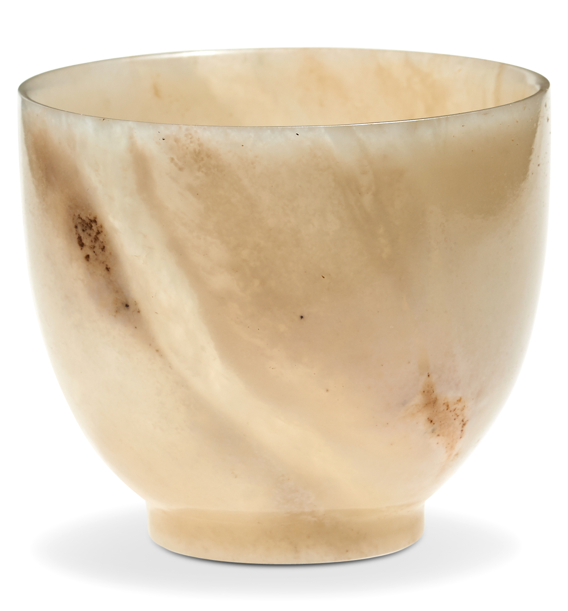 Lot image - A Chinese Mottled White Jade Cup