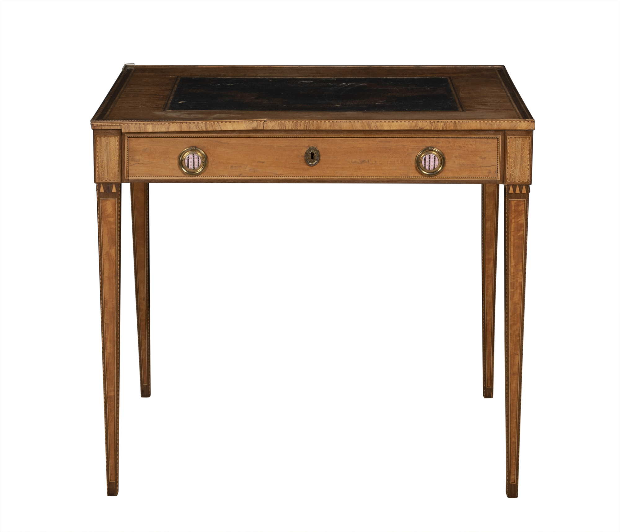 Lot image - Dutch Neoclassical Lacquer Inlaid Satinwood Table