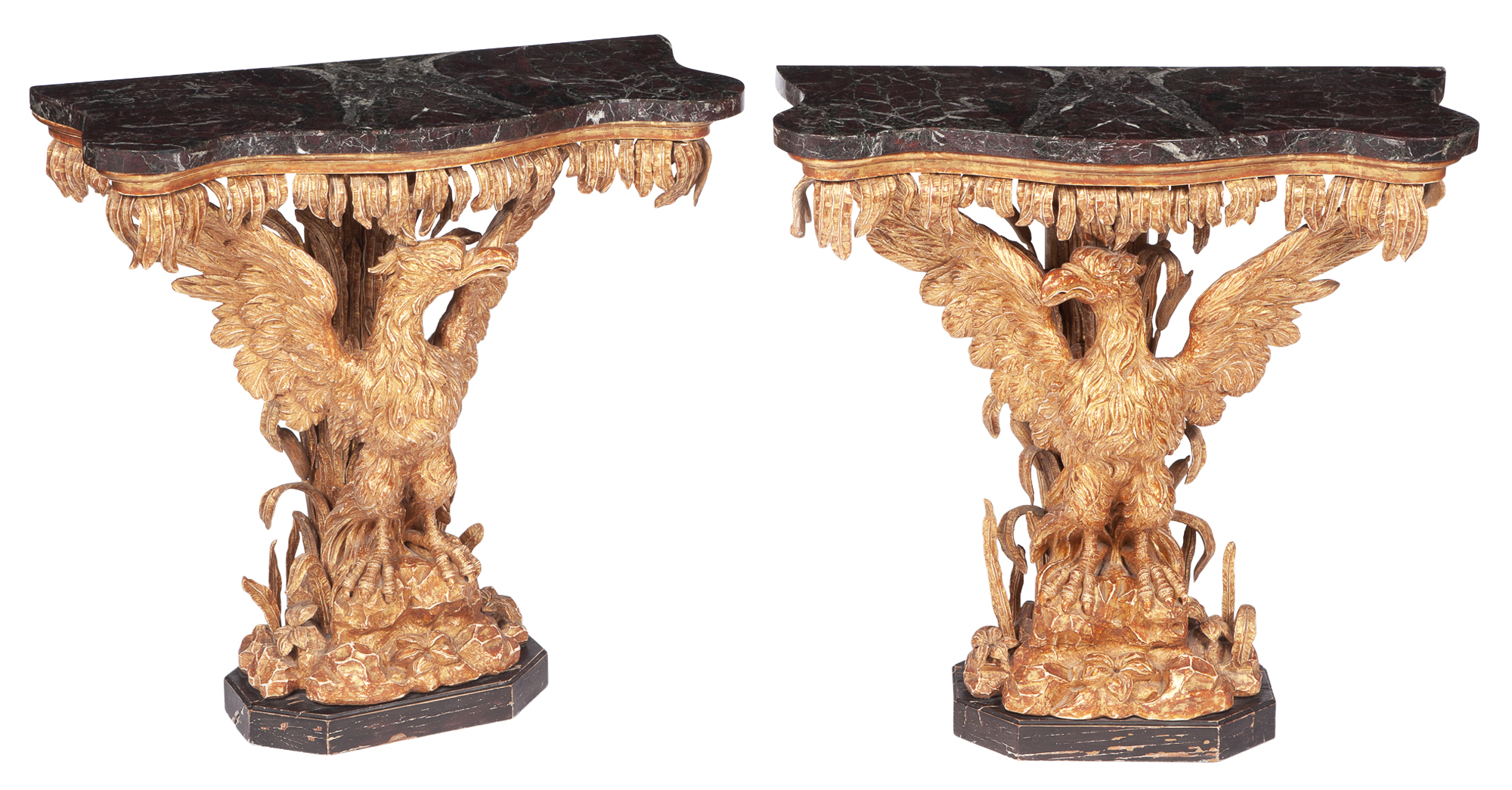 Lot image - Pair of George III Giltwood Consoles