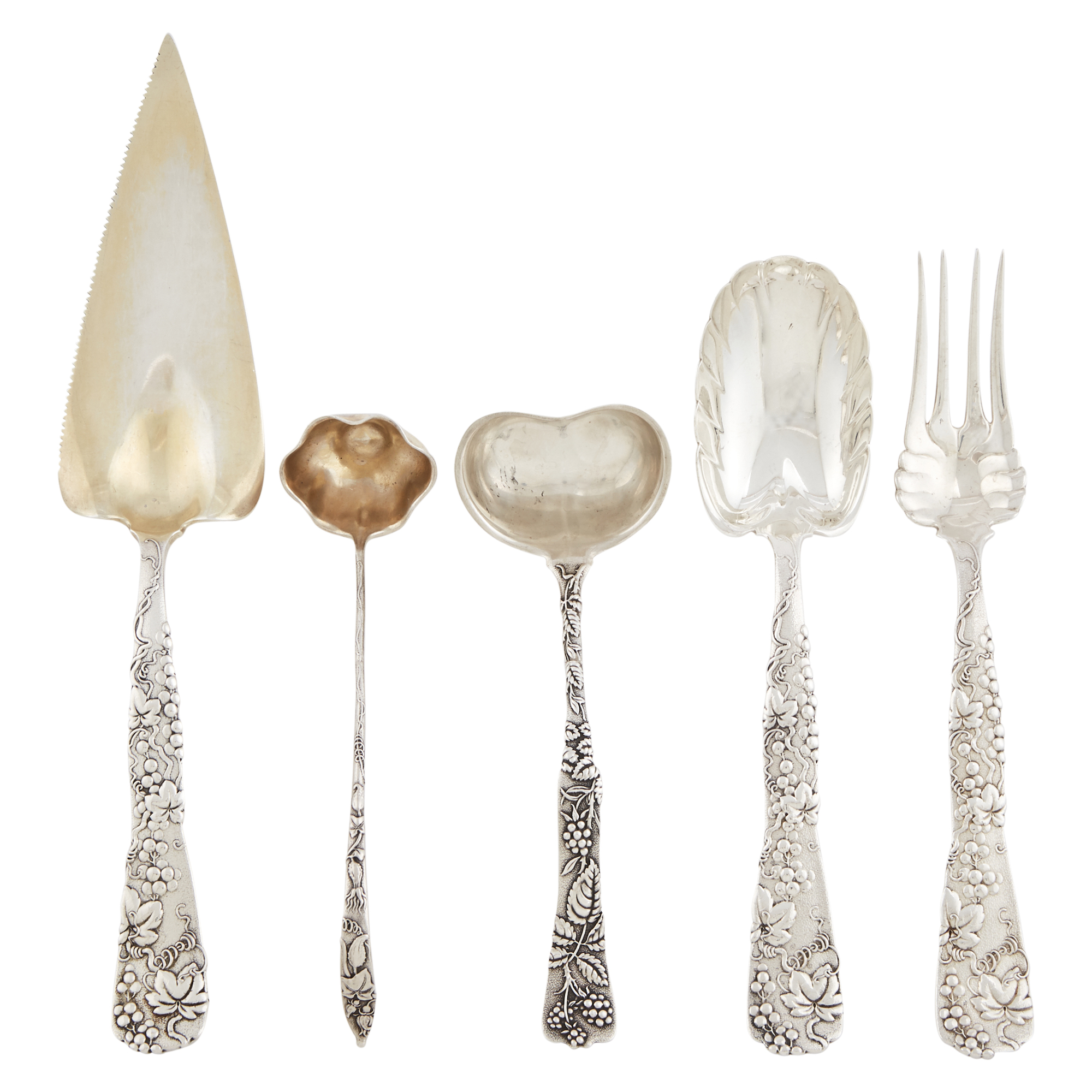 Lot image - A Group of Five Tiffany & Co. Sterling Silver Vine