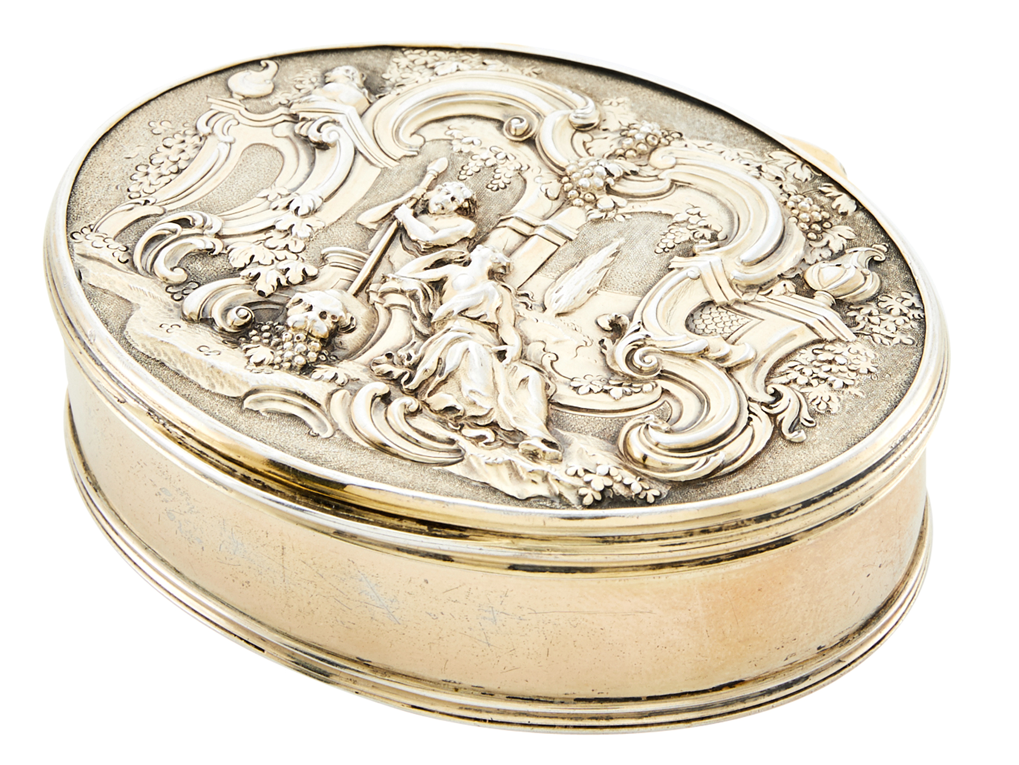 Lot image - George III Sterling Silver-Gilt Snuffbox