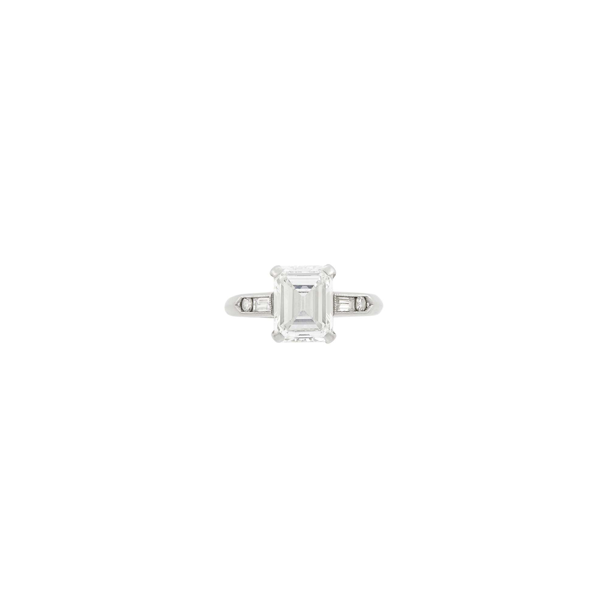 Lot image - Platinum and Diamond Ring