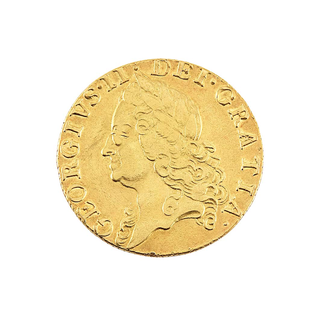 Lot image - Great Britain 1759 George II Guinea  Seaby 3680