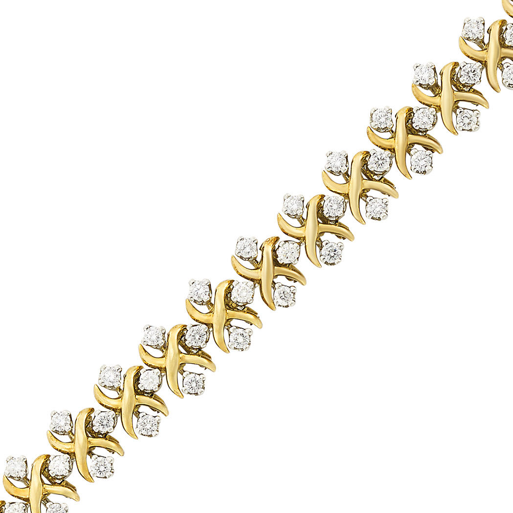 Lot image - Gold, Platinum and Diamond Bracelet, Tiffany & Co., Schlumberger