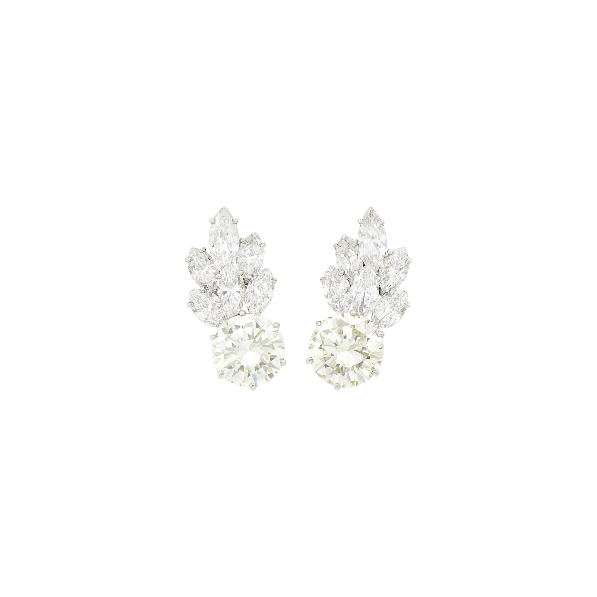 Lot image - Bulgari Pair of Platinum and Diamond Earrings