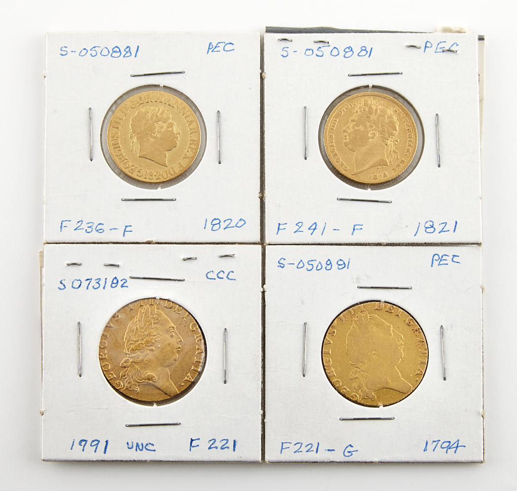 Lot image - Great Britain Group of Four Gold Coins