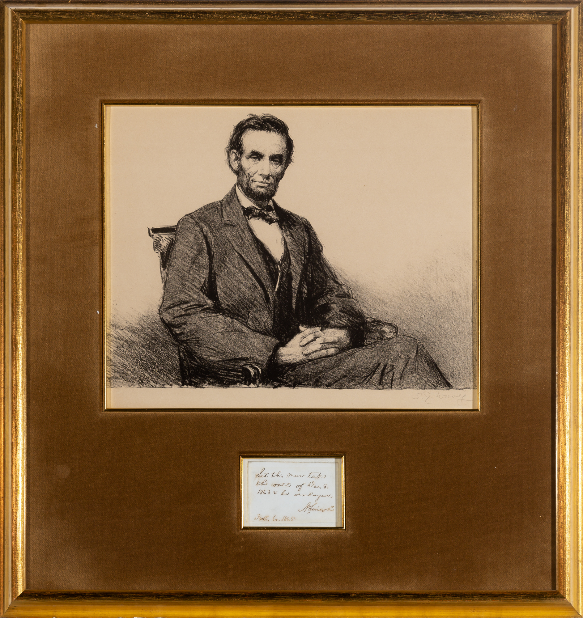 Lot image - LINCOLN, ABRAHAM  Discharge note signed.