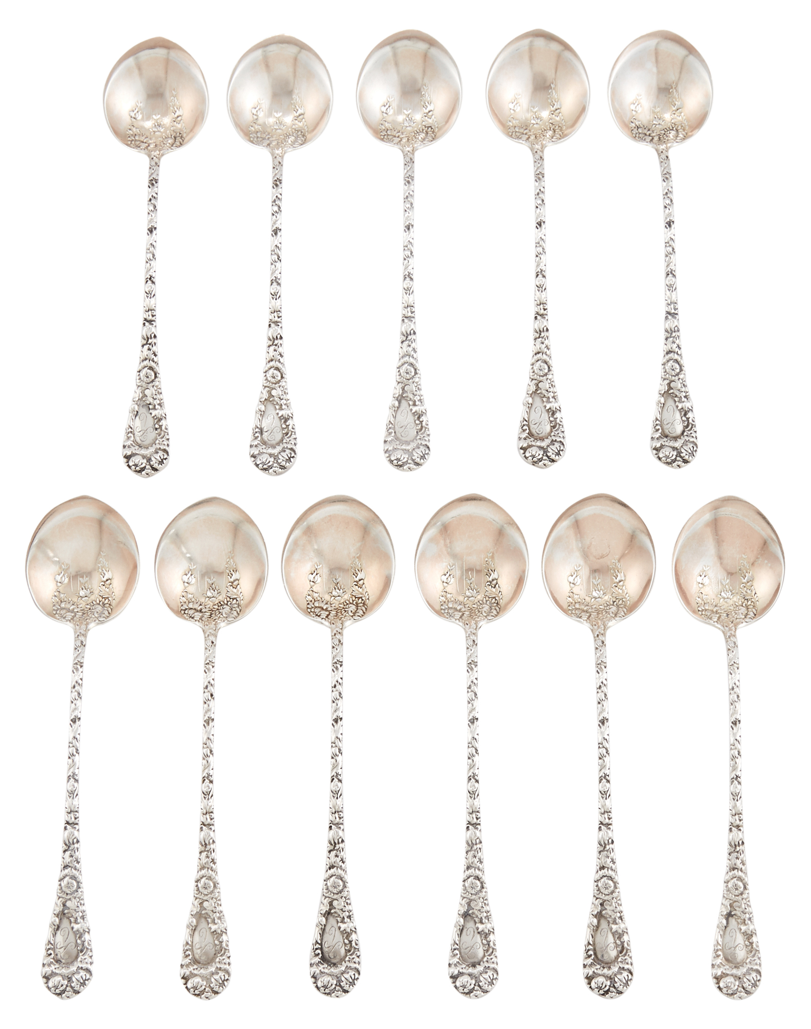 Lot image - Set of Eleven Durgin Sterling Silver Chrysanthemum