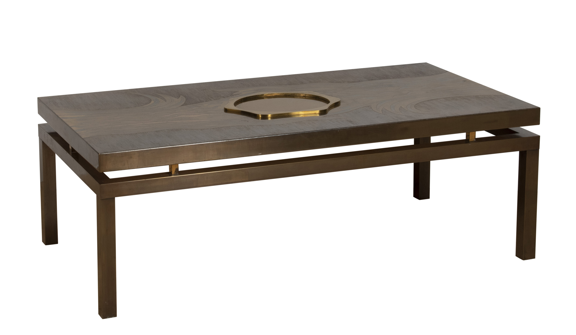 Lot image - Painted  And Patinated Metal Low Table