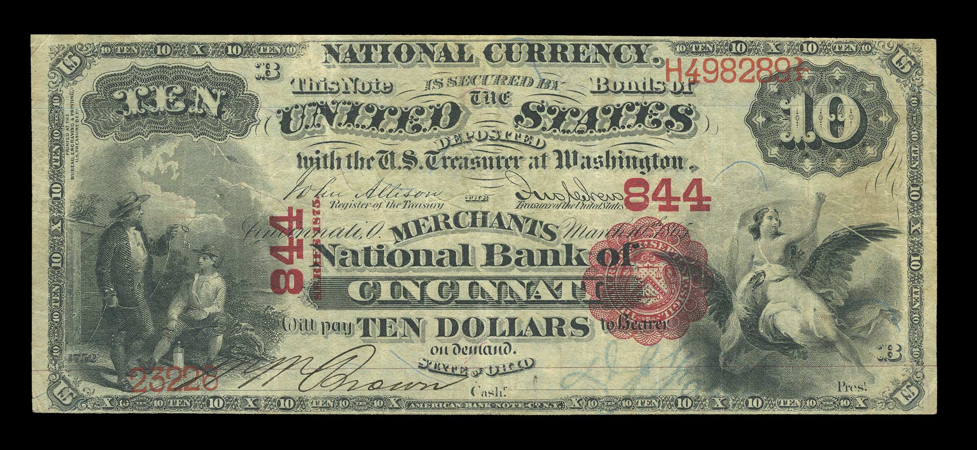 Lot image - United States $10 National Bank Note 1st Charter, Fr. 416