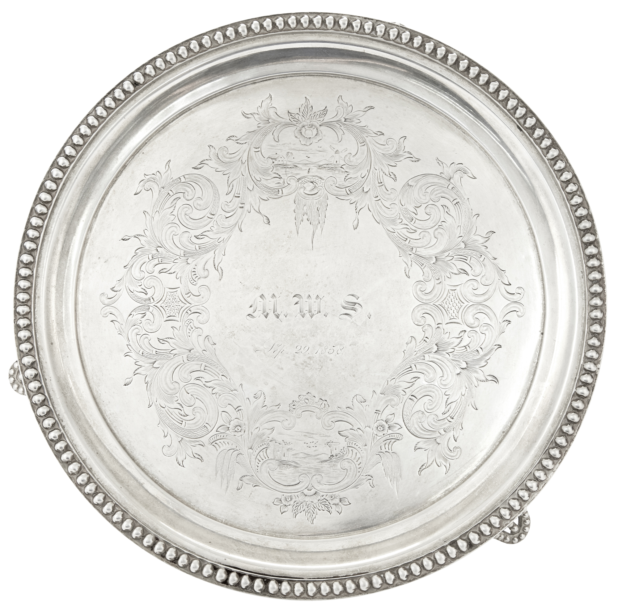Lot image - American Coin Silver Salver
