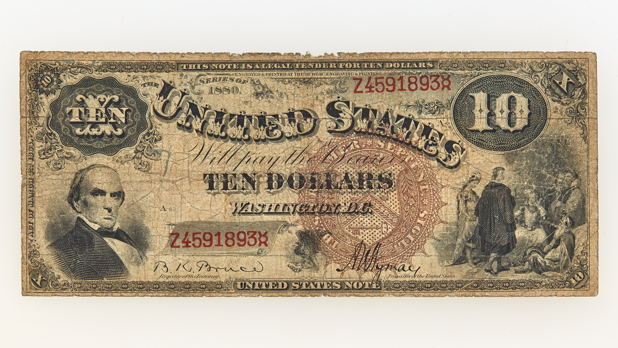 Lot image - United States 1880 $10 Jackass Note Fr. 102
