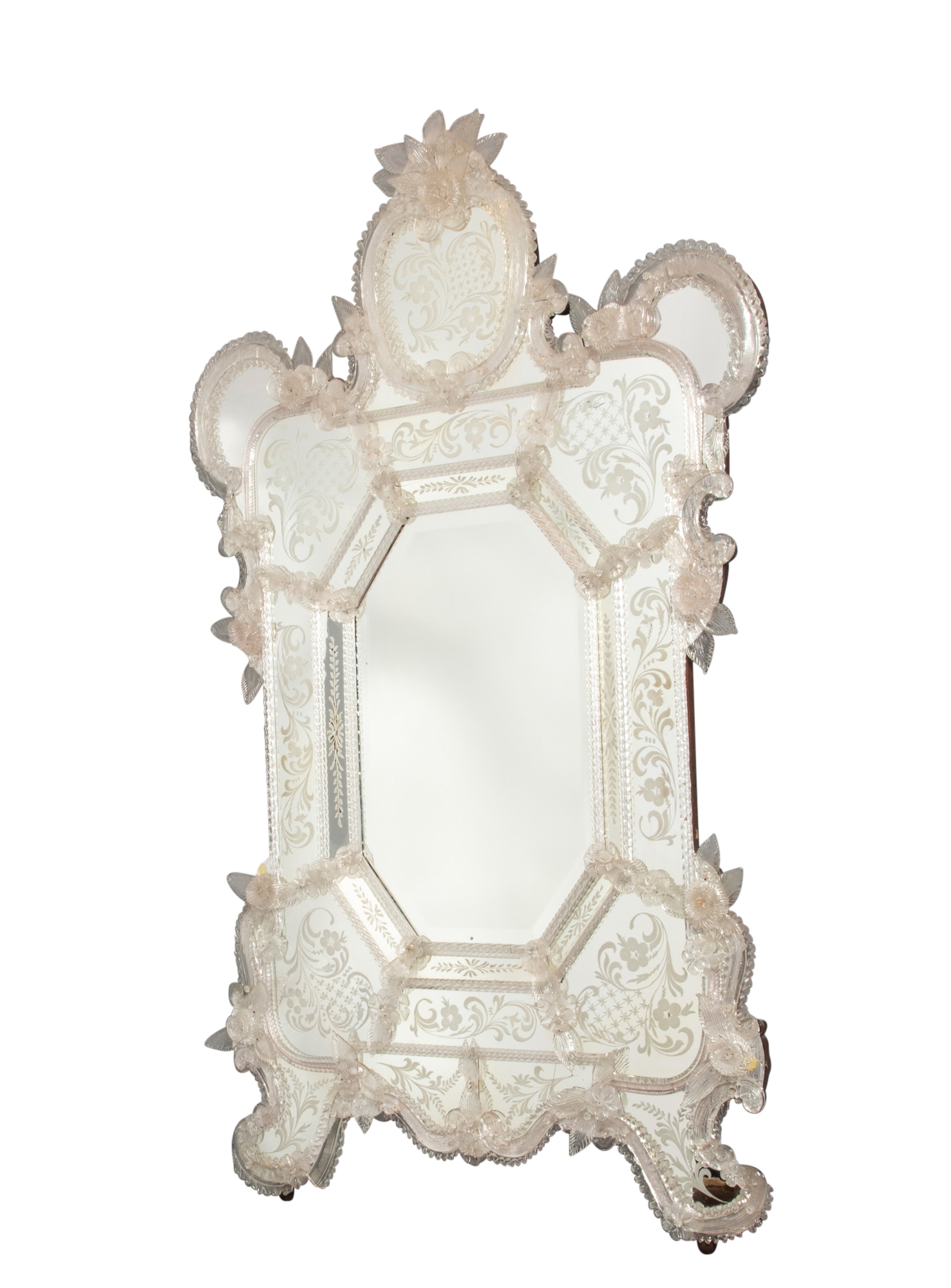 Lot image - Venetian Etched Glass Mirror