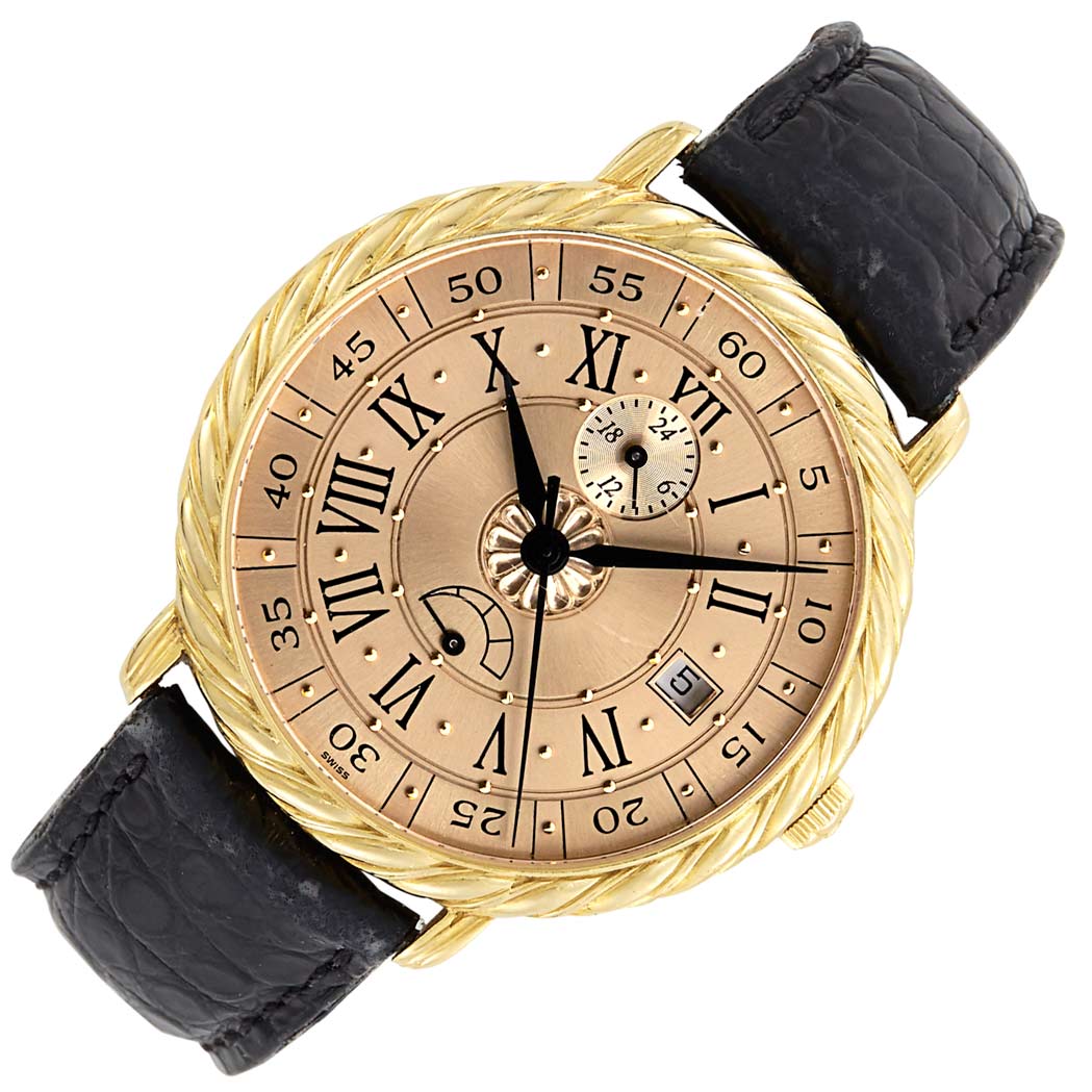 Lot image - Gold 'Audachron' Power Reserve Wristwatch, Buccellati