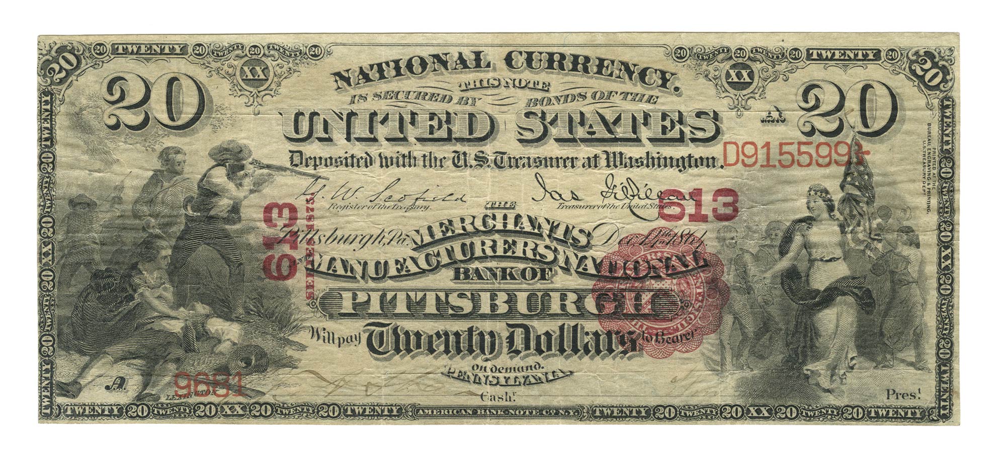 Lot image - United States $20 National Bank Note 1st Charter, Fr. 434