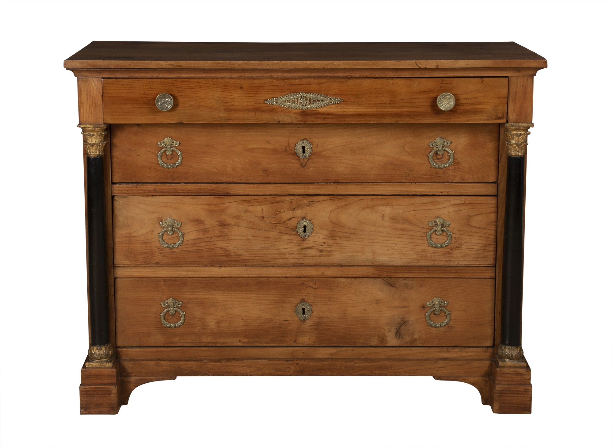 Lot image - Empire Satinwood and Part Ebonized Commode