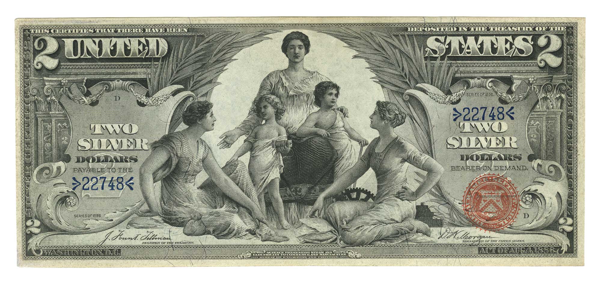 Lot image - United States 1896 $2 Silver Certificate, Fr. 247