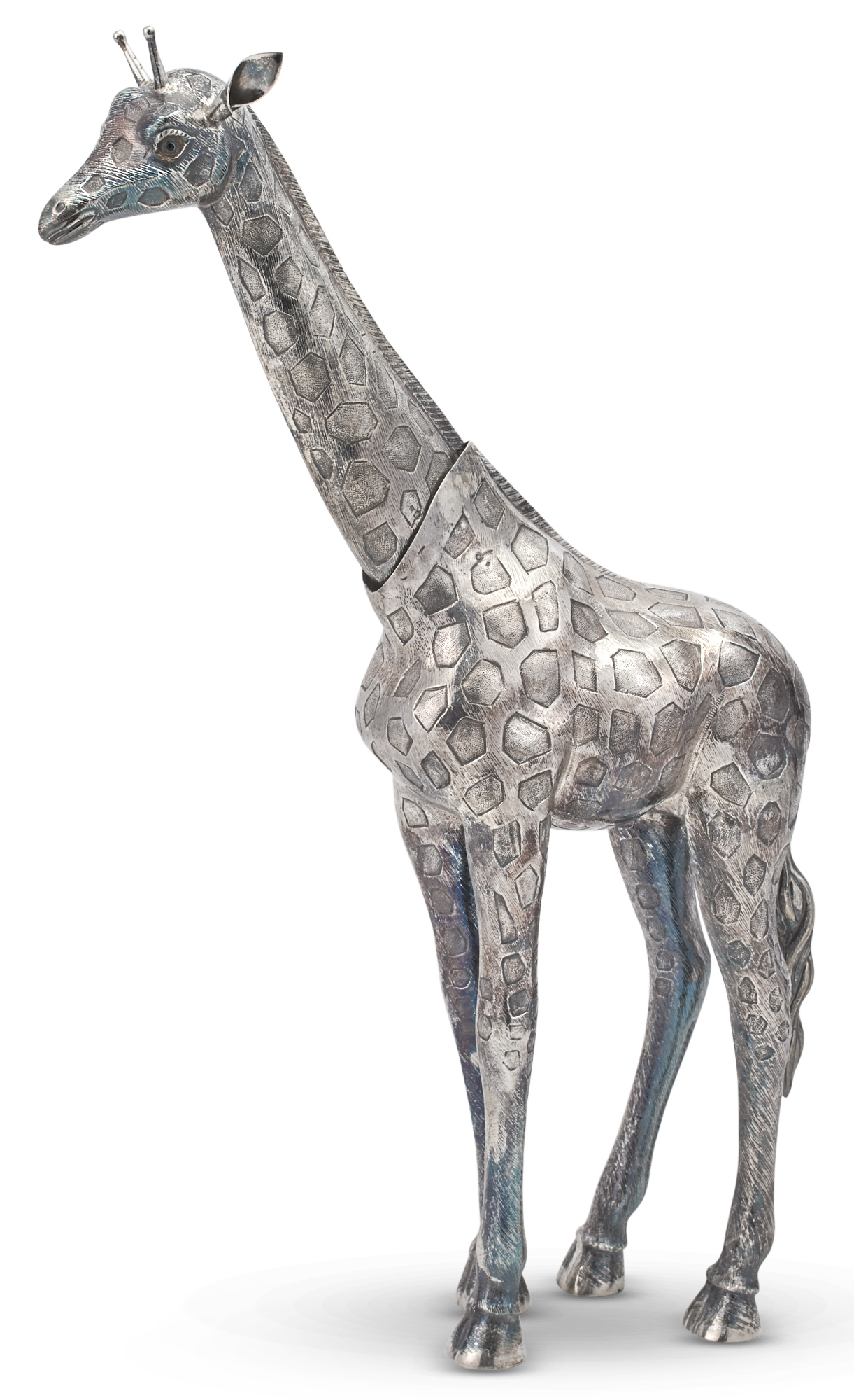 Lot image - Portuguese Silver Figure of a Giraffe