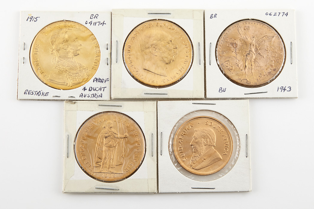 Lot image - Group of Five Gold Coins