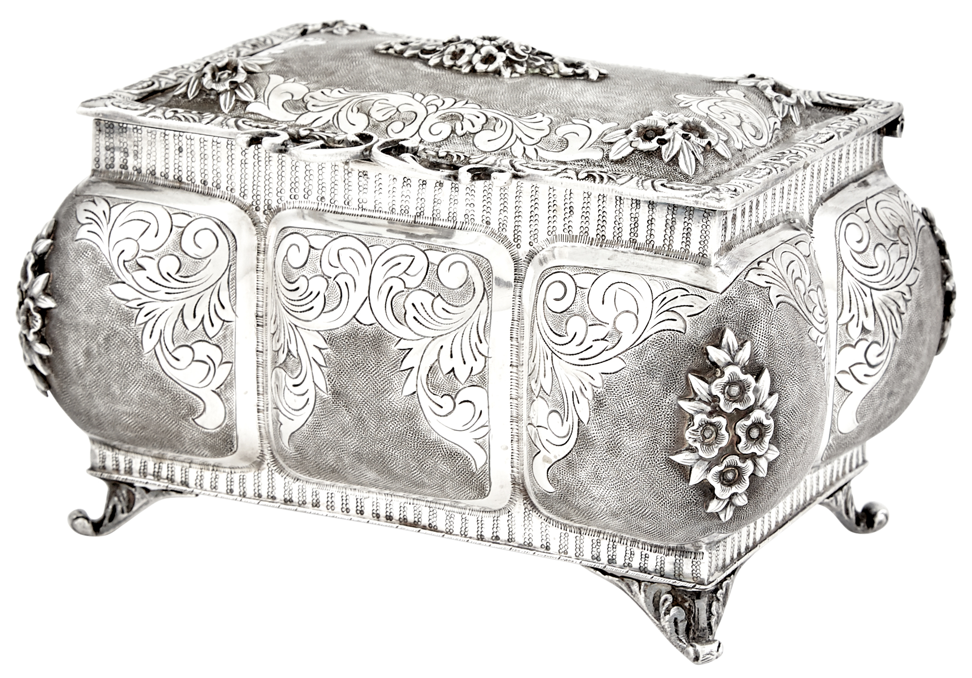 Lot image - Continental Sterling Silver Covered Sugar Box