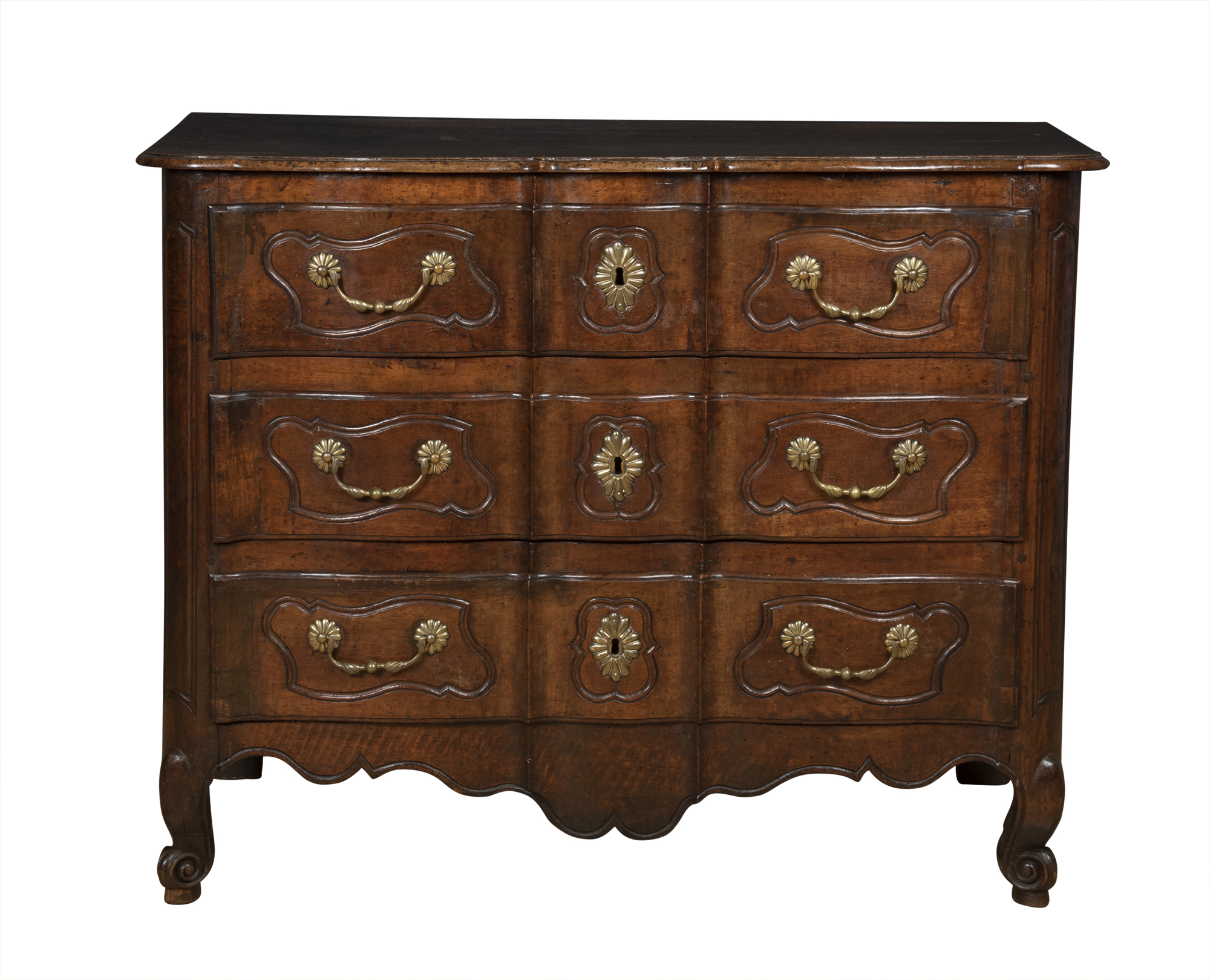 Lot image - Provincial Louis XV Walnut Commode