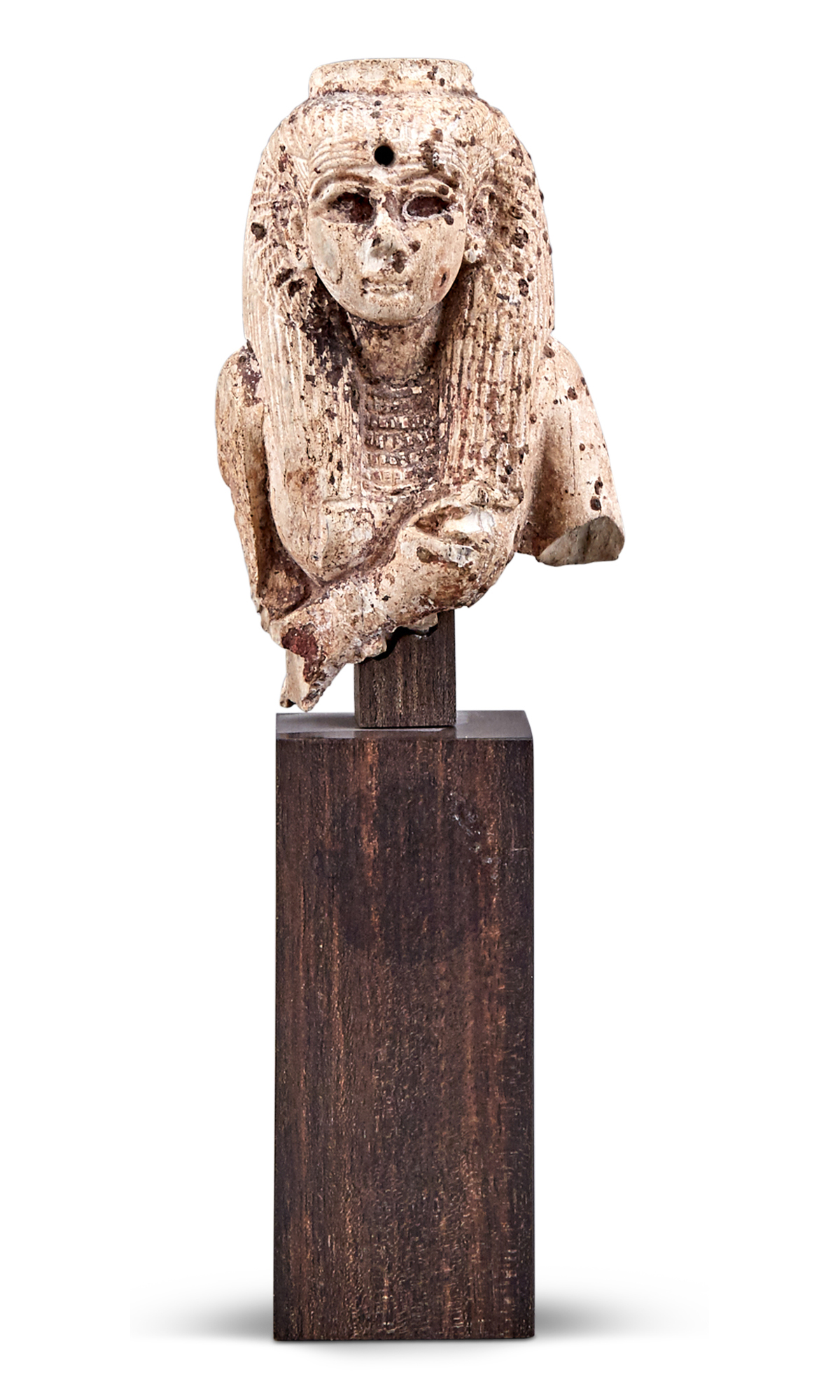 Lot image - Egyptian Pale Green Faience Amuletic Bust of Isis