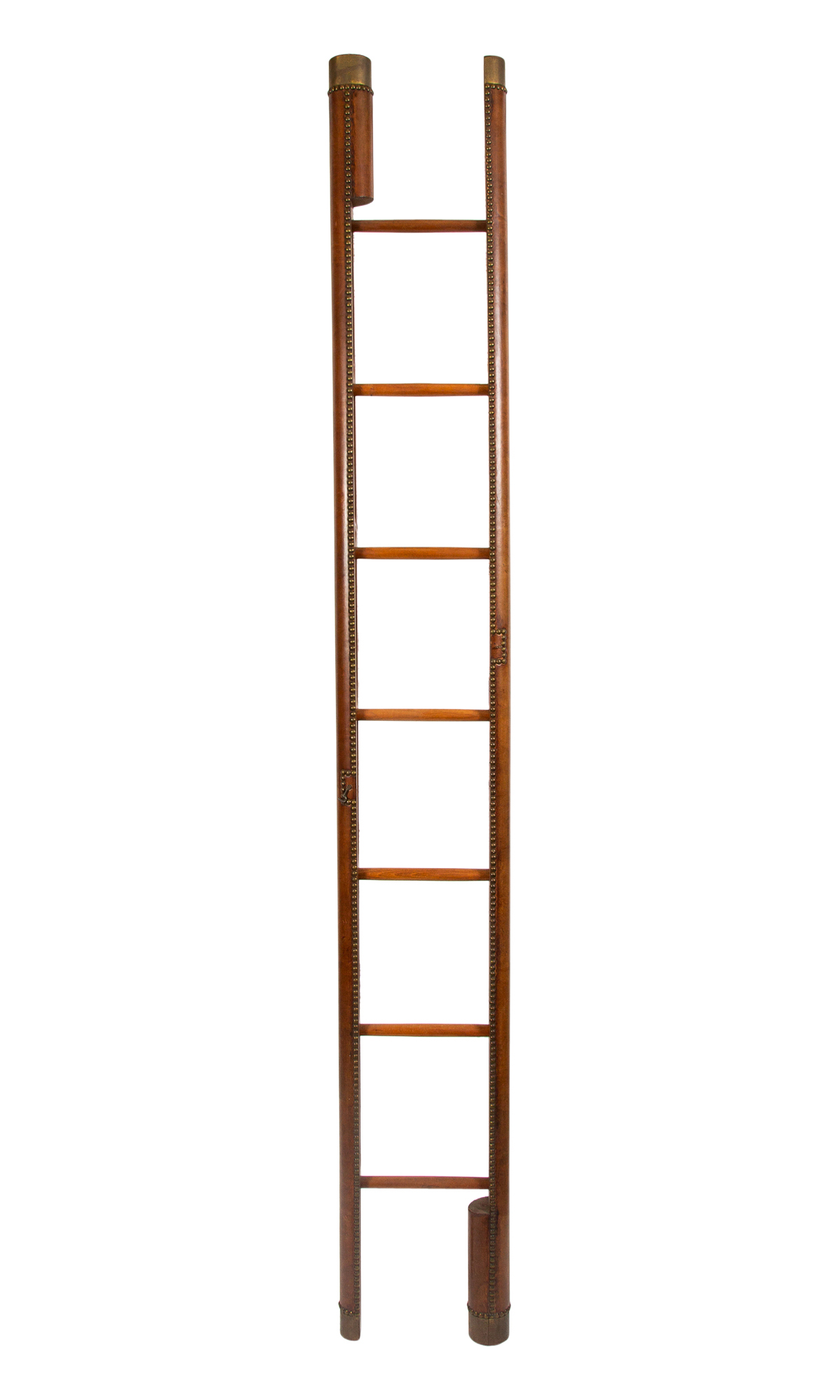 Lot image - George III Style Leather and Mahogany Library Ladder