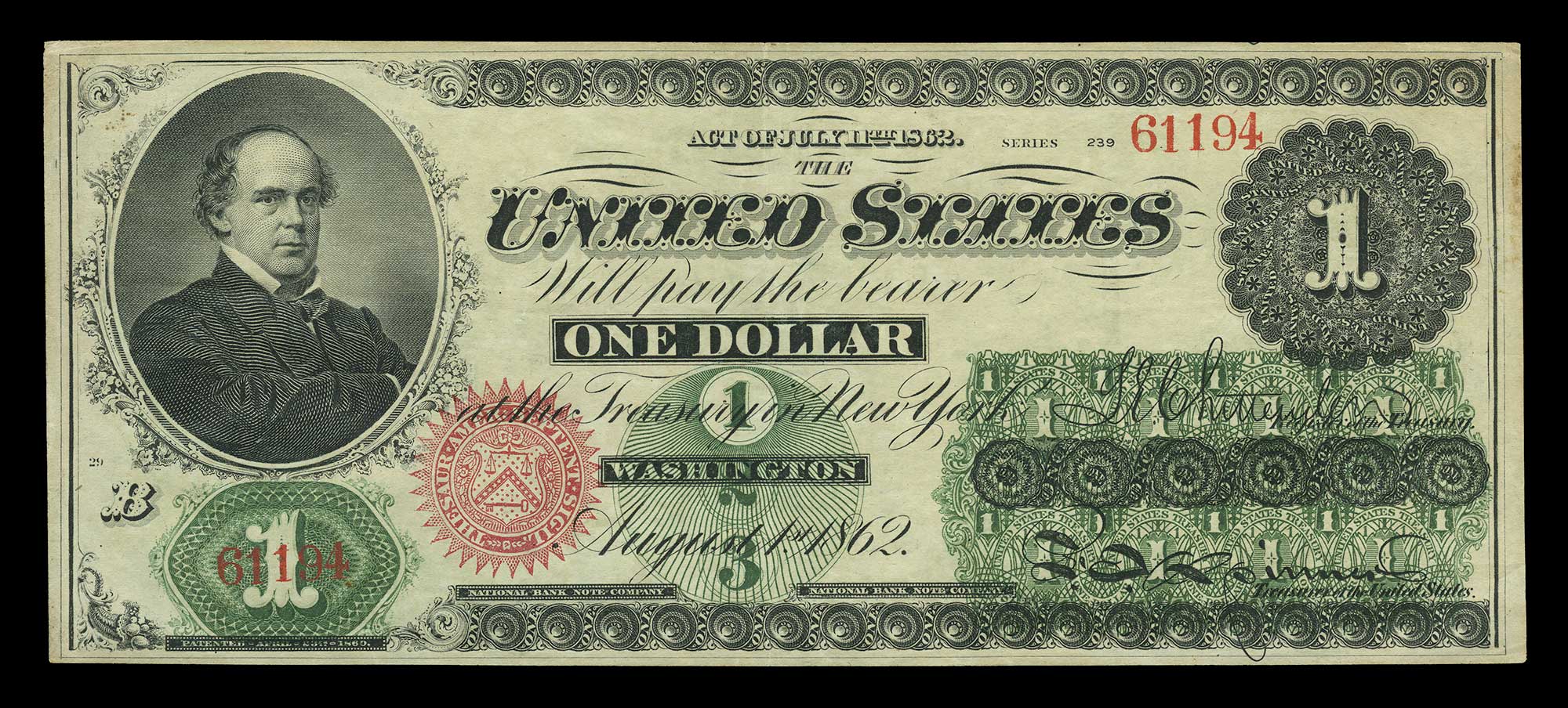 Lot image - United States $1 1862 Legal Tender, Fr. 16a