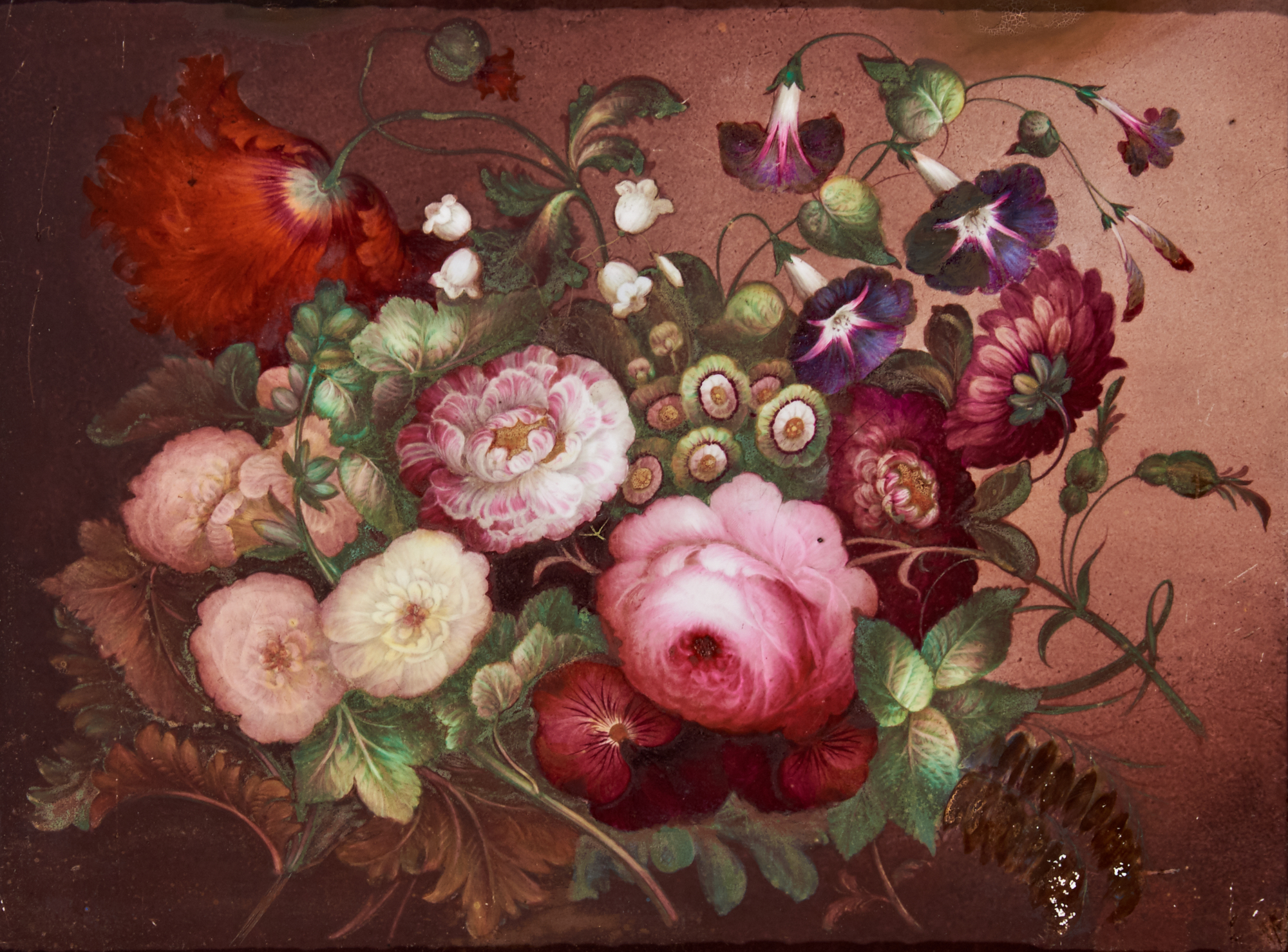 Lot image - English Porcelain Rectangular Plaque