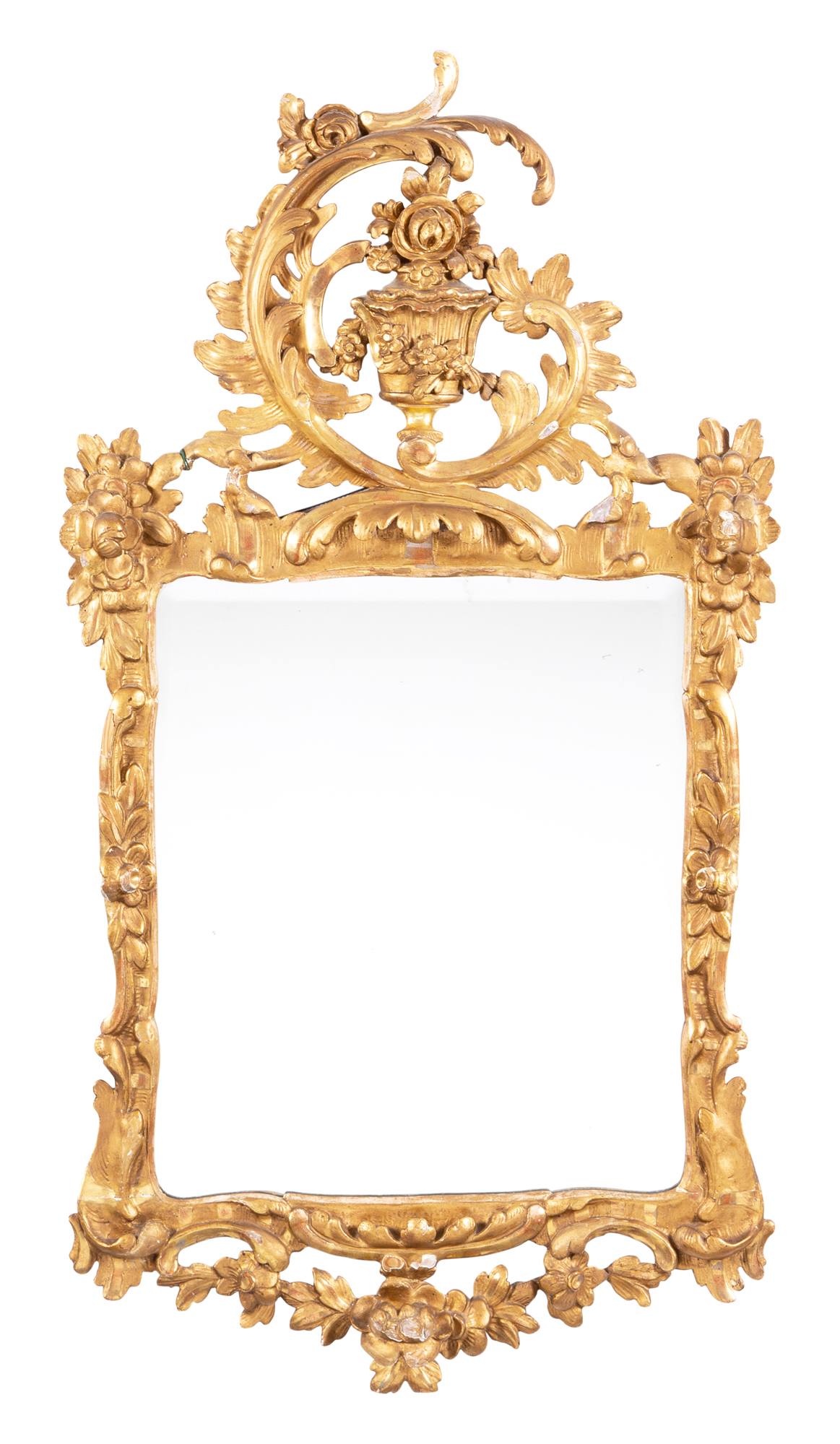 Lot image - Northern European Rococo Giltwood Mirror