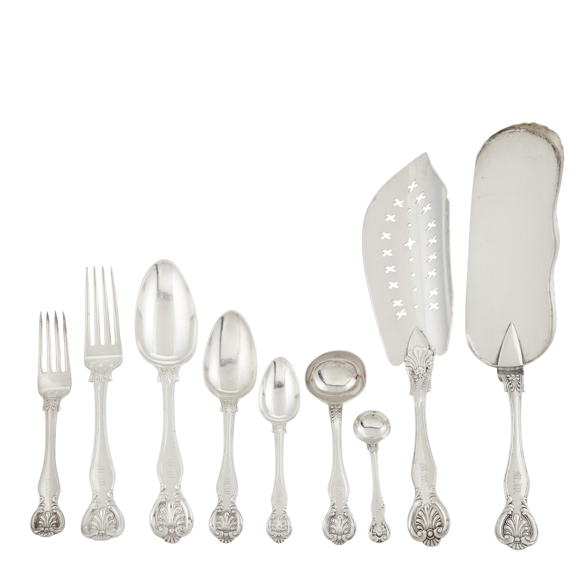 Lot image - Gelston, Ladd & Co. Silver Part Flatware Service