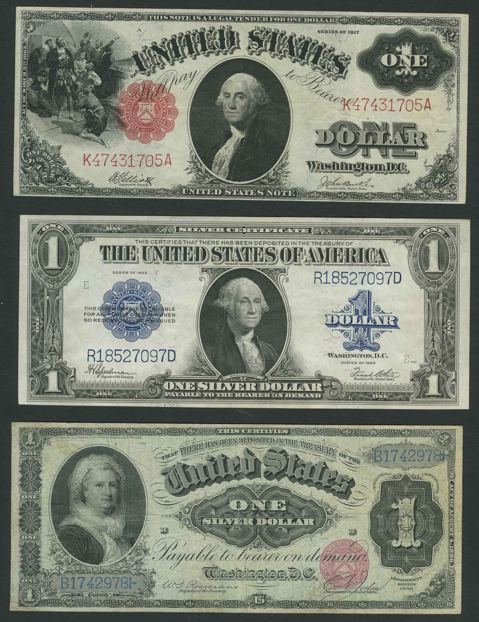 Lot image - United States Large Size $1 Bank Note Group
