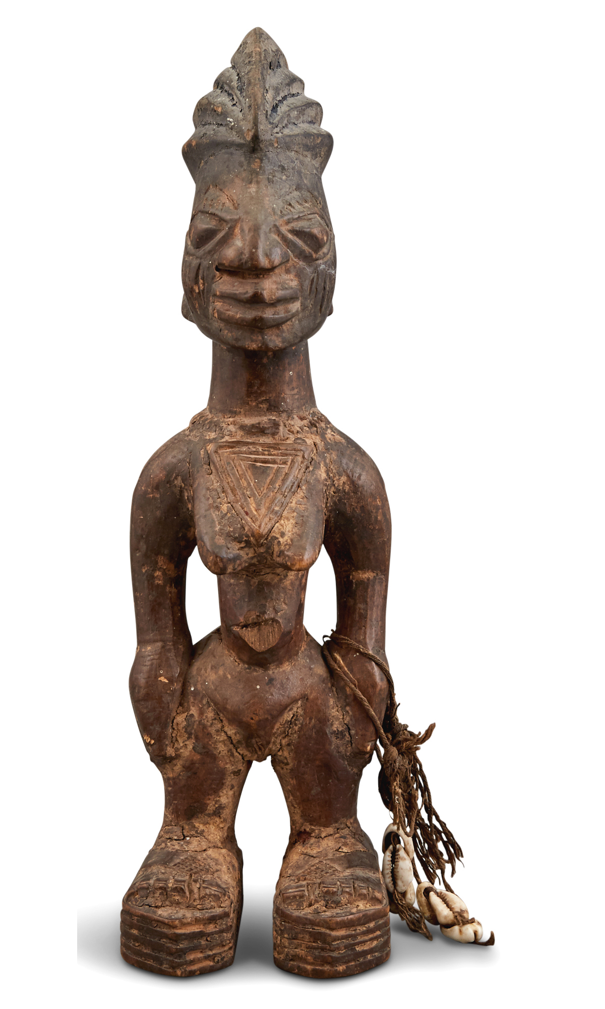 Lot image - African Wood Female Yoruba Ibeji Figure