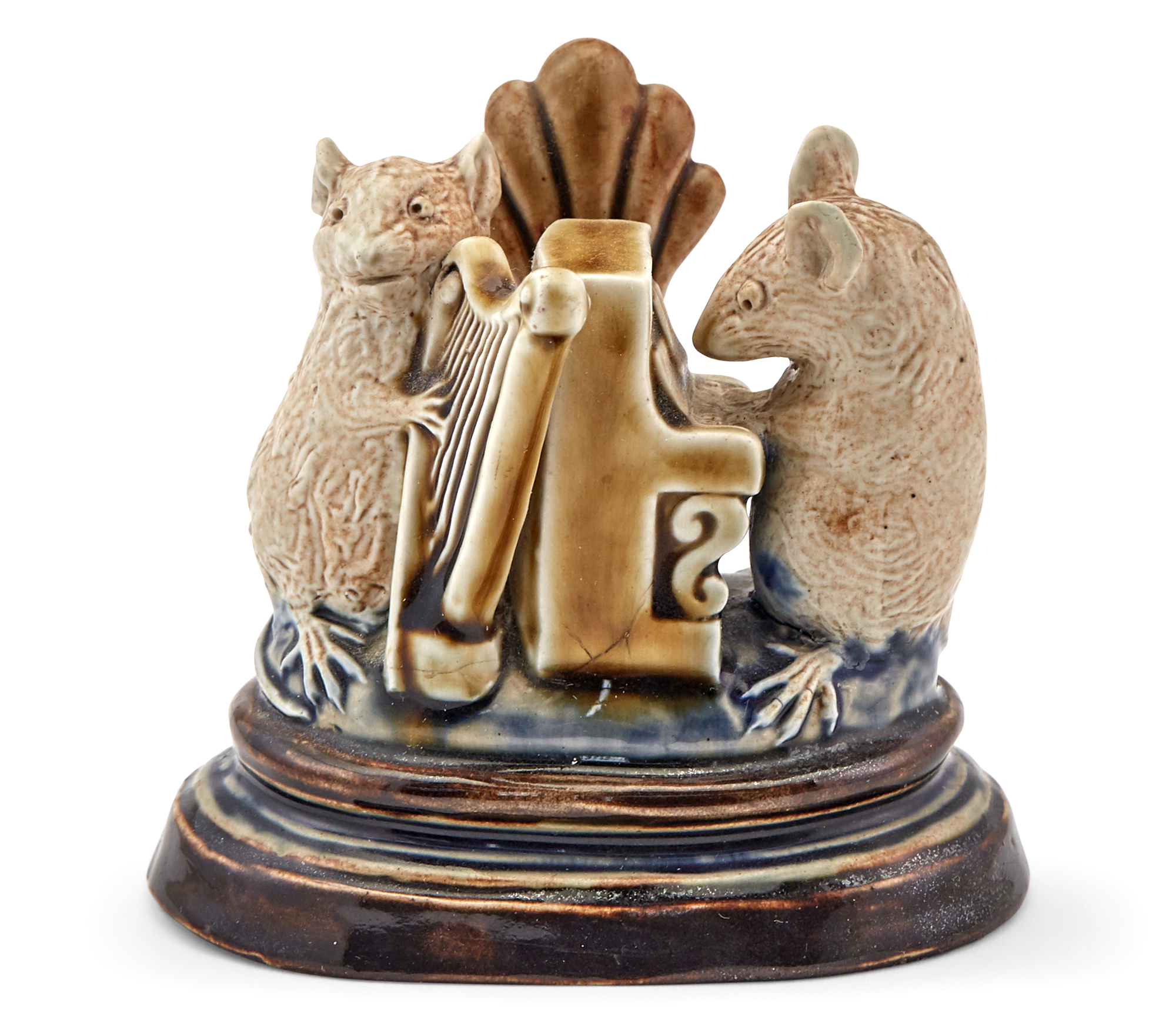 Lot image - Doulton Lambeth Stoneware Mouse Musicians Menu Holder