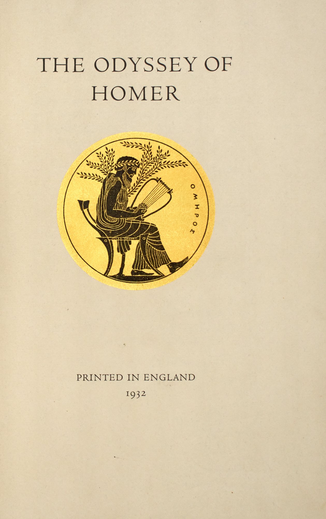 Lot image - [ROGERS, BRUCE]  [LAWRENCE, T. E.-TRANS.]. The Odyssey of Homer.
