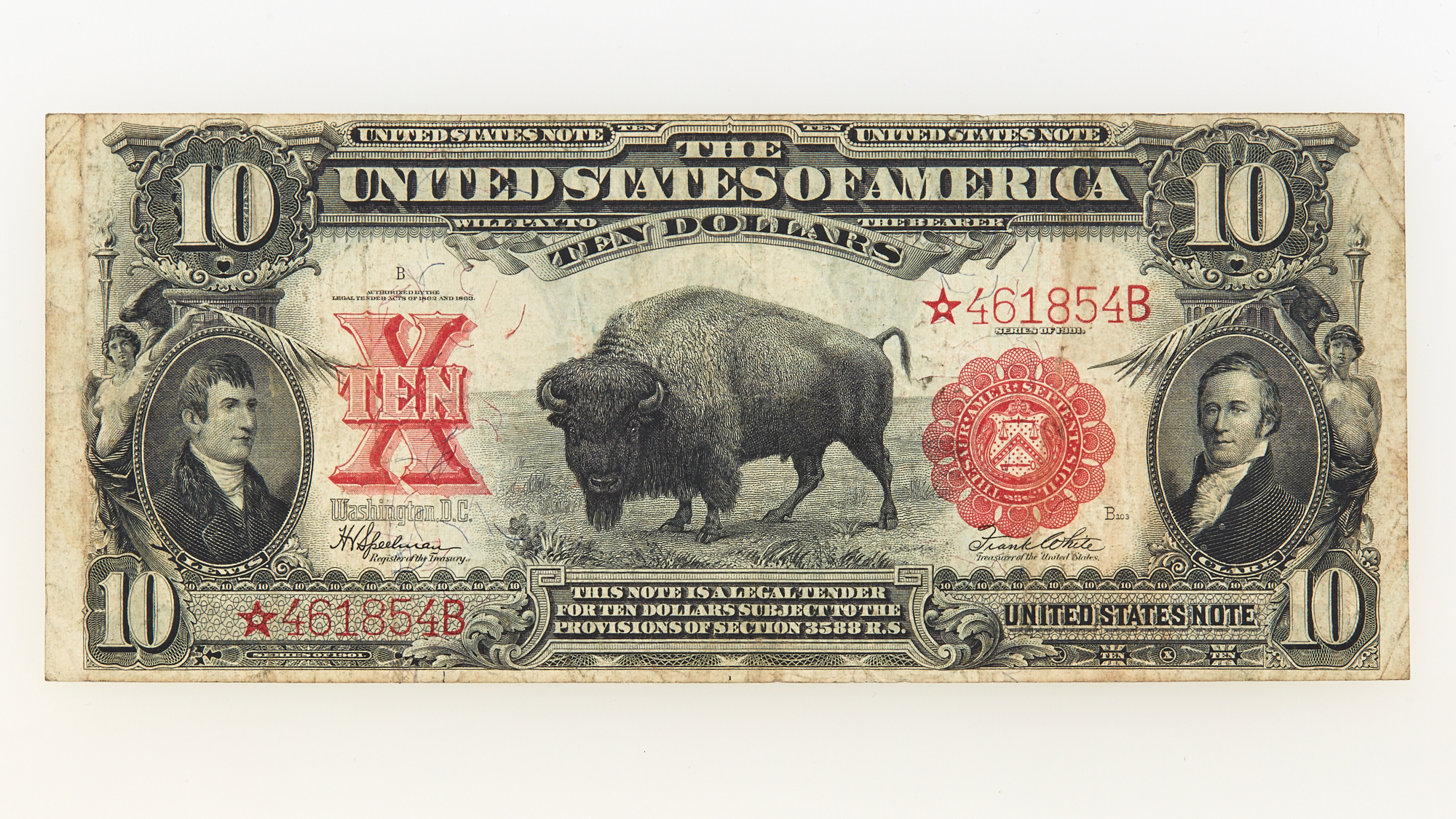 Lot image - United States 1901 $10 Bison STAR note Fr. 122*