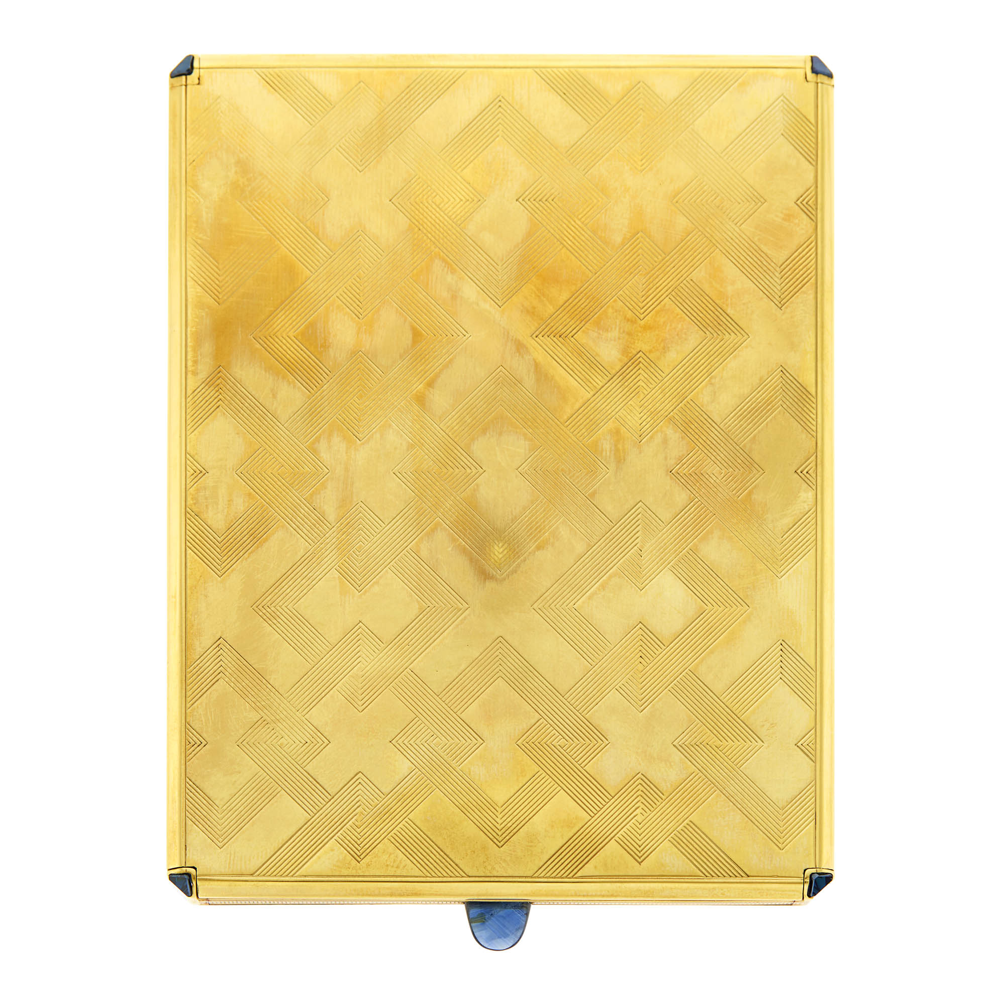 Lot image - Charles Holl for Cartier Gold and Sapphire Cigarette Case, France