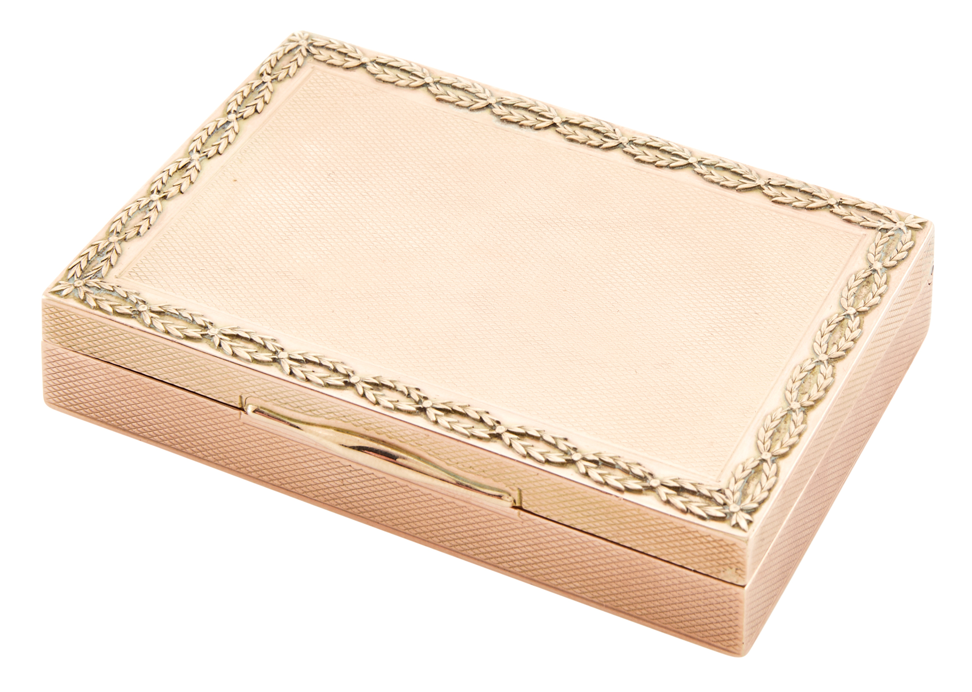 Lot image - Vari-Colored 9 Kt Gold Cigarette Box