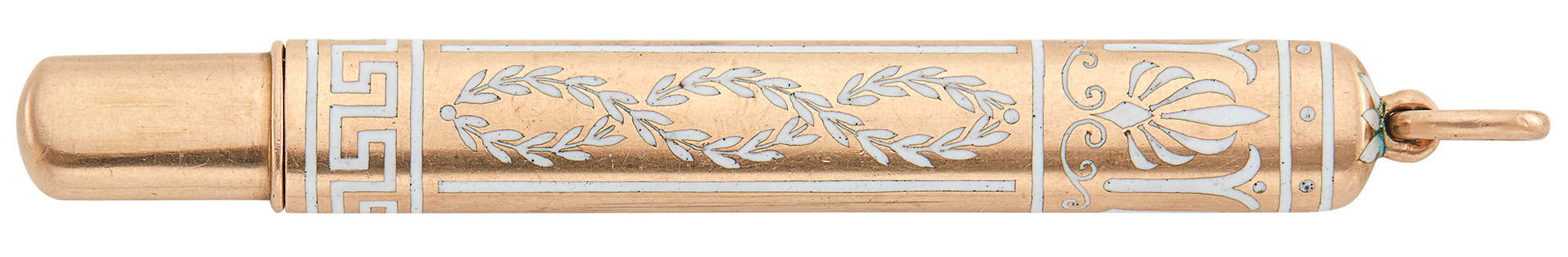 Lot image - Fabergé Gold and Champlevé Enamel Pencil