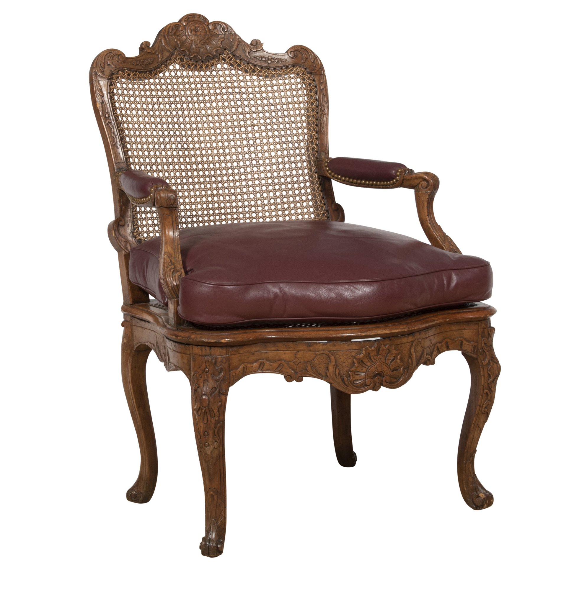 Lot image - Louis XV Caned Beechwood Fauteuil