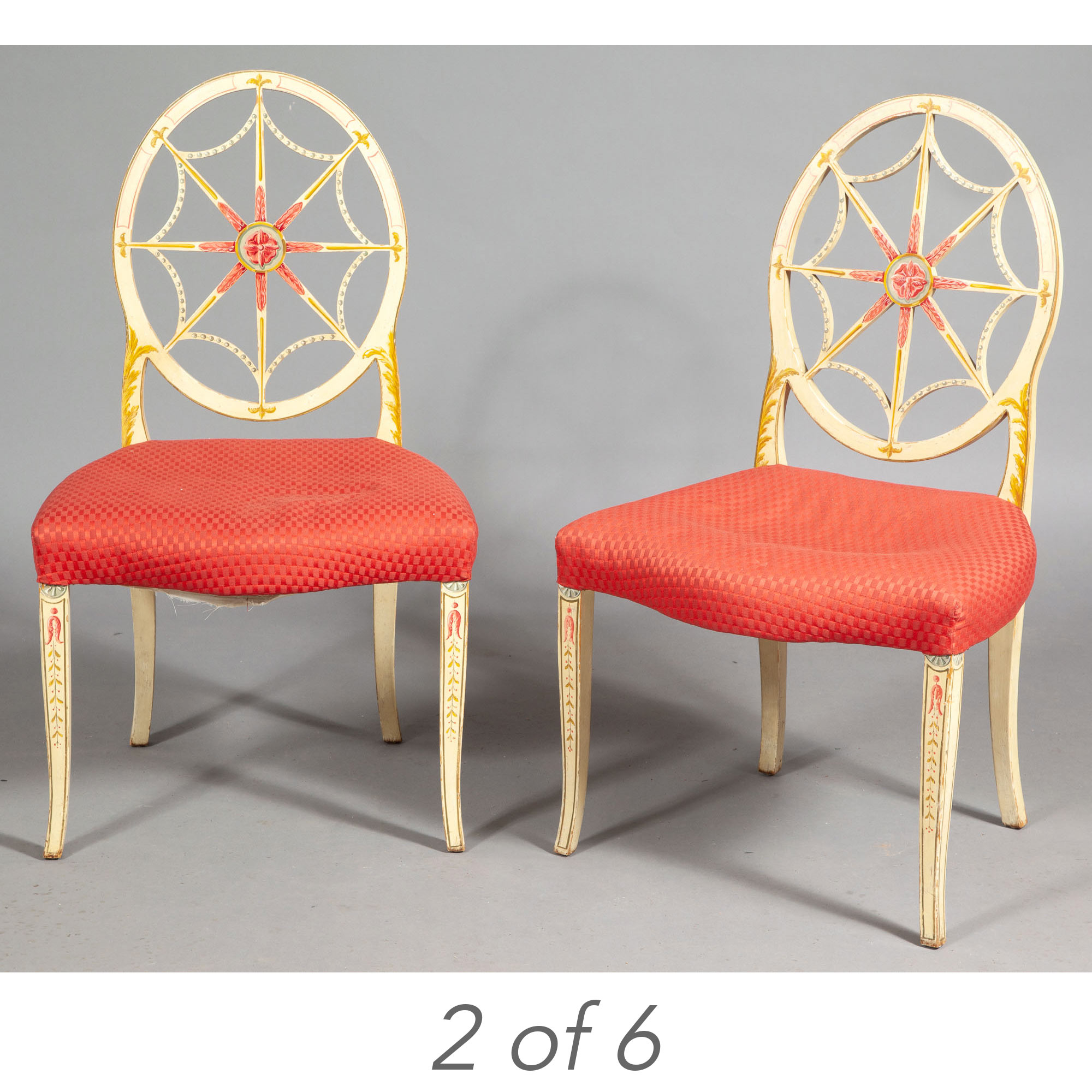 Lot image - Set of Six George III Style Painted Side Chairs