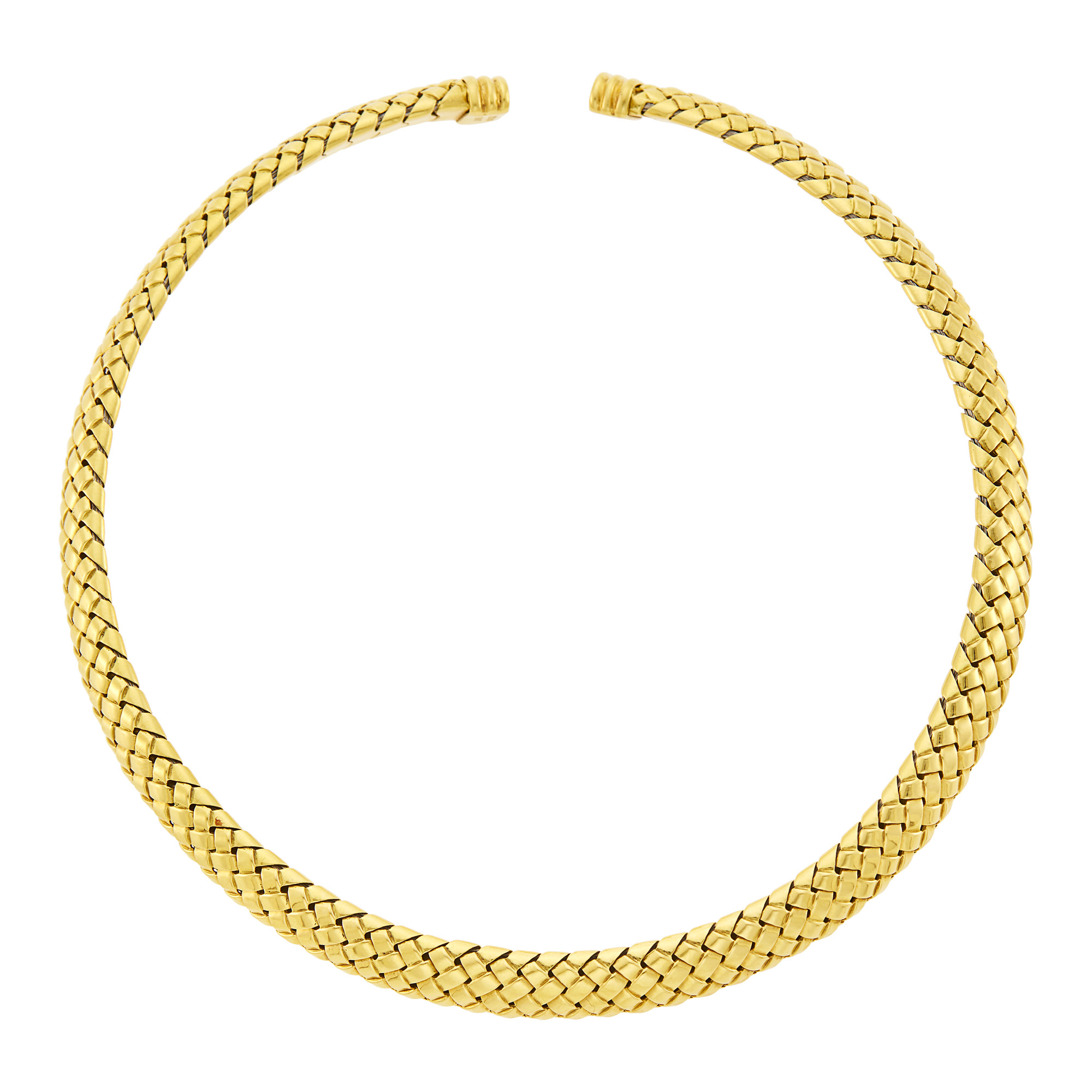 Lot image - Tiffany & Co. Gold Vannerie Choker Necklace
