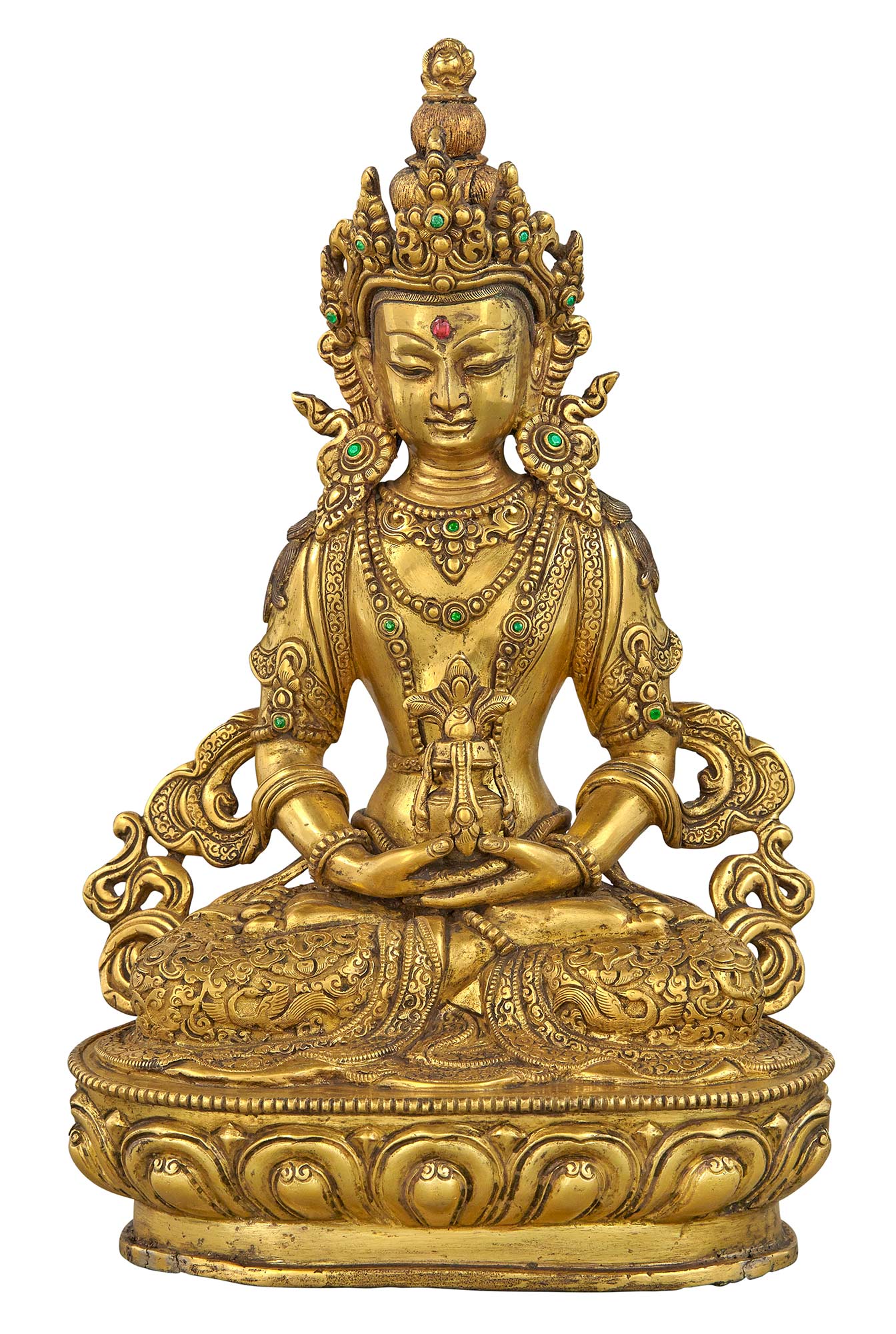 Lot image - Tibetan Gilt-Bronze Figure of Amitayus
