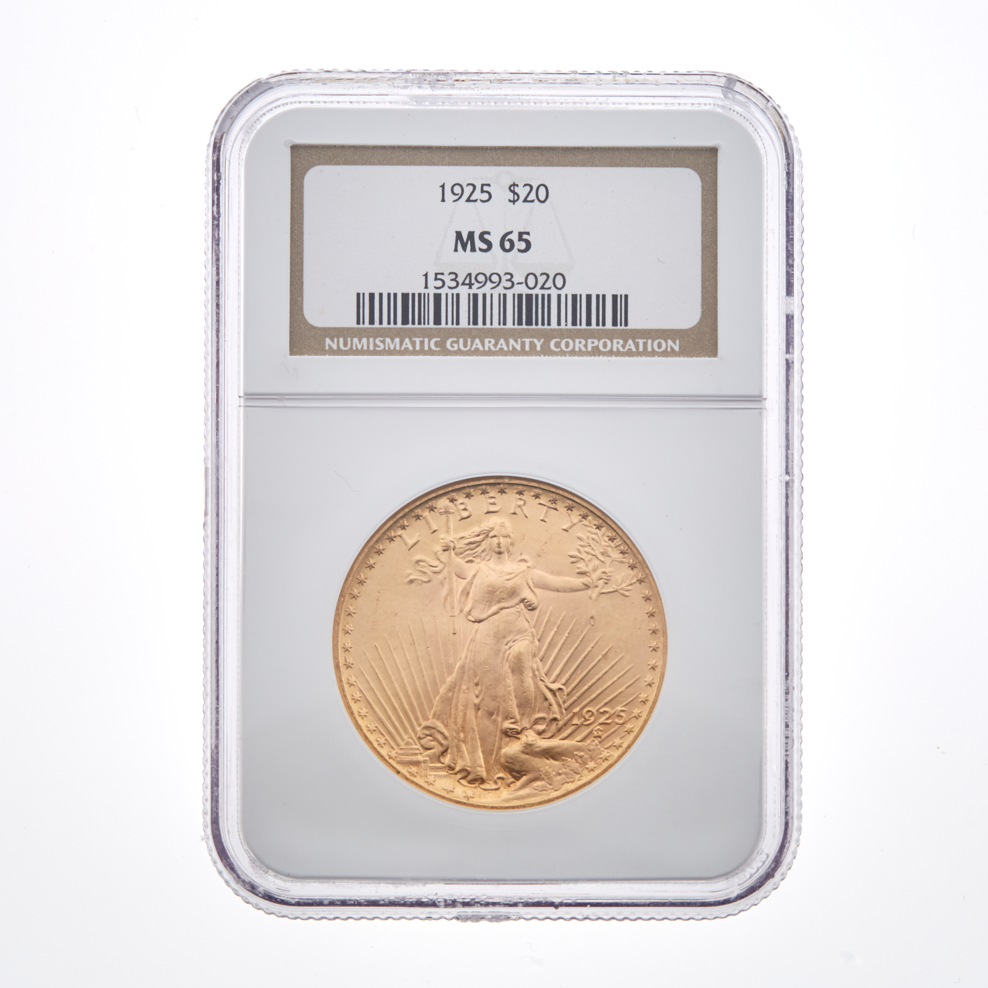 Lot image - United States 1925 $20 St. Gaudens NGC MS65
