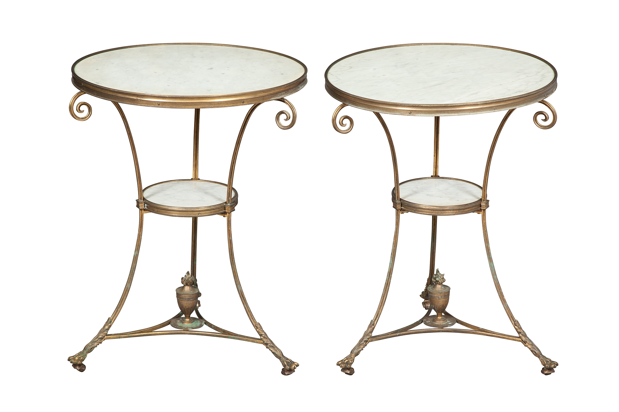 Lot image - Pair of Louis XVI Style Ormolu Gueridons