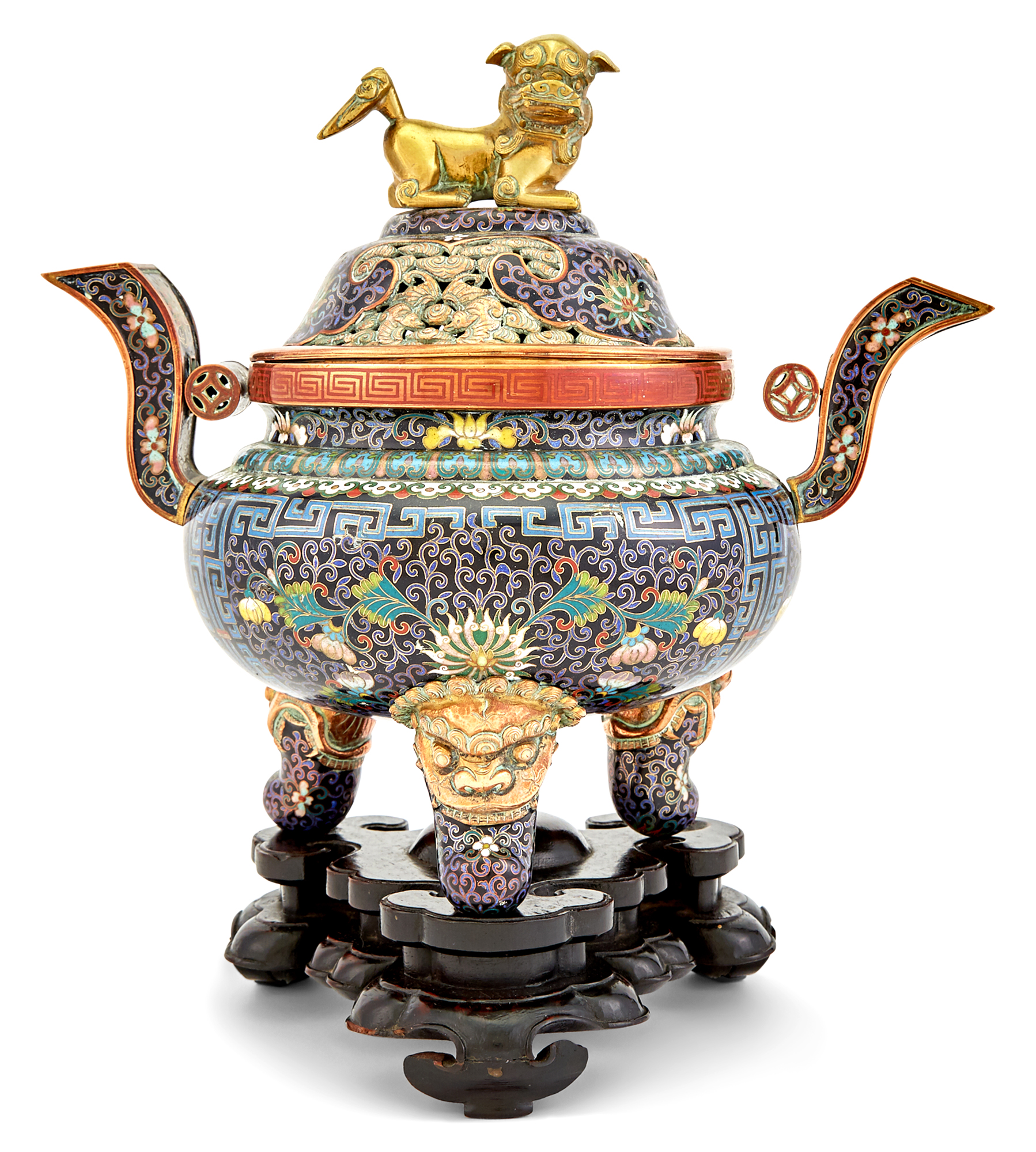 Lot image - Chinese Cloisonne Enamel Censer
