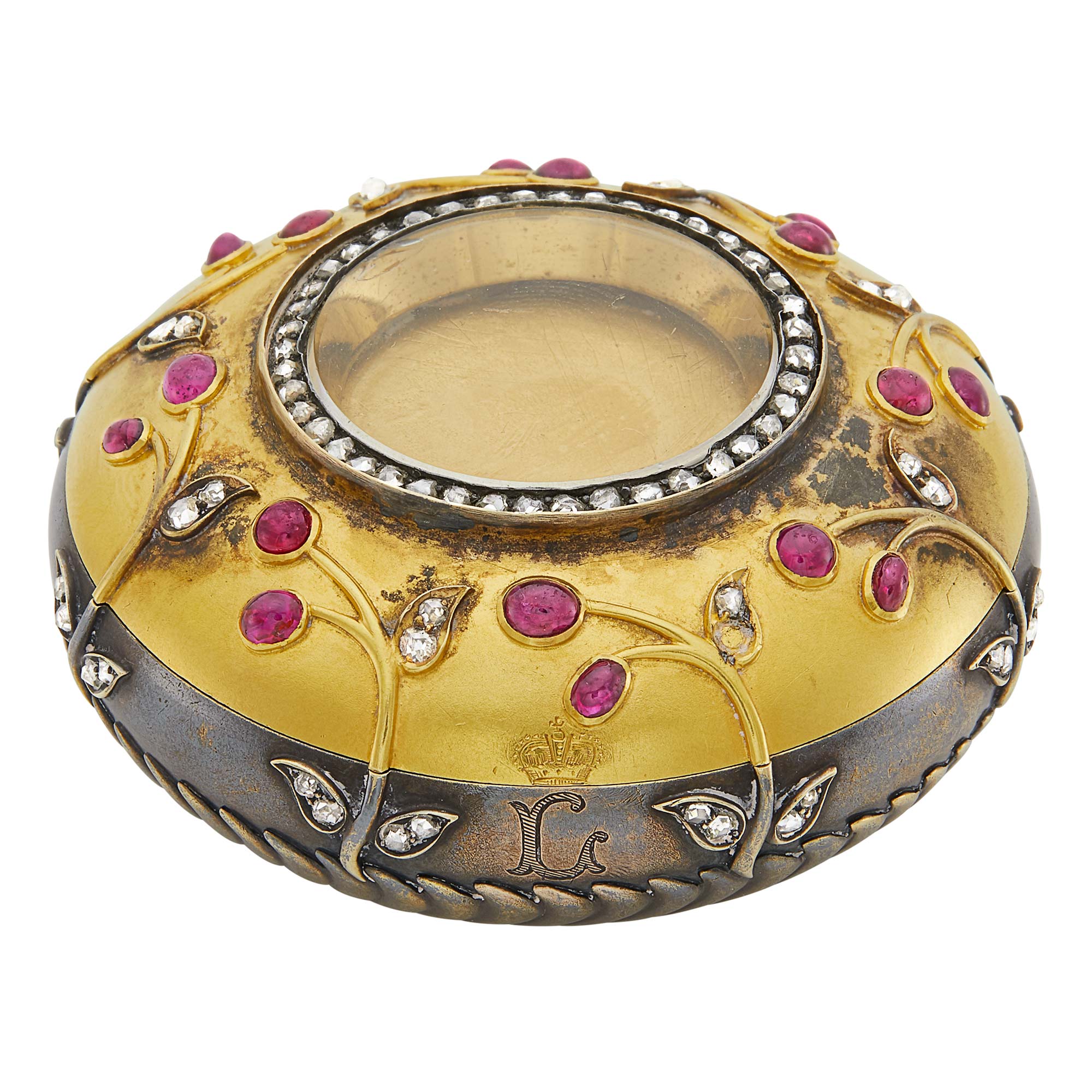 Lot image - Russian Jeweled Gold Covered Box