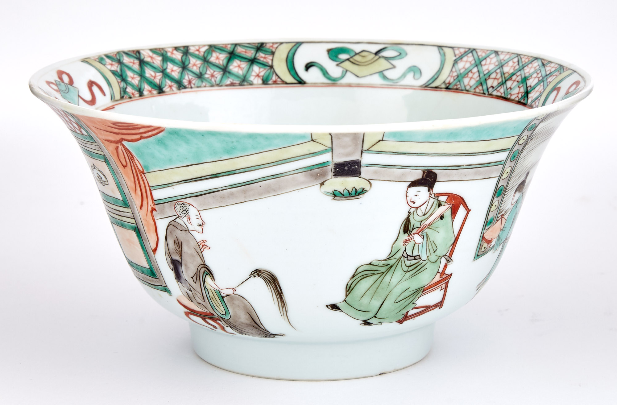 Lot image - Chinese Famille Verte Glazed Porcelain Bowl